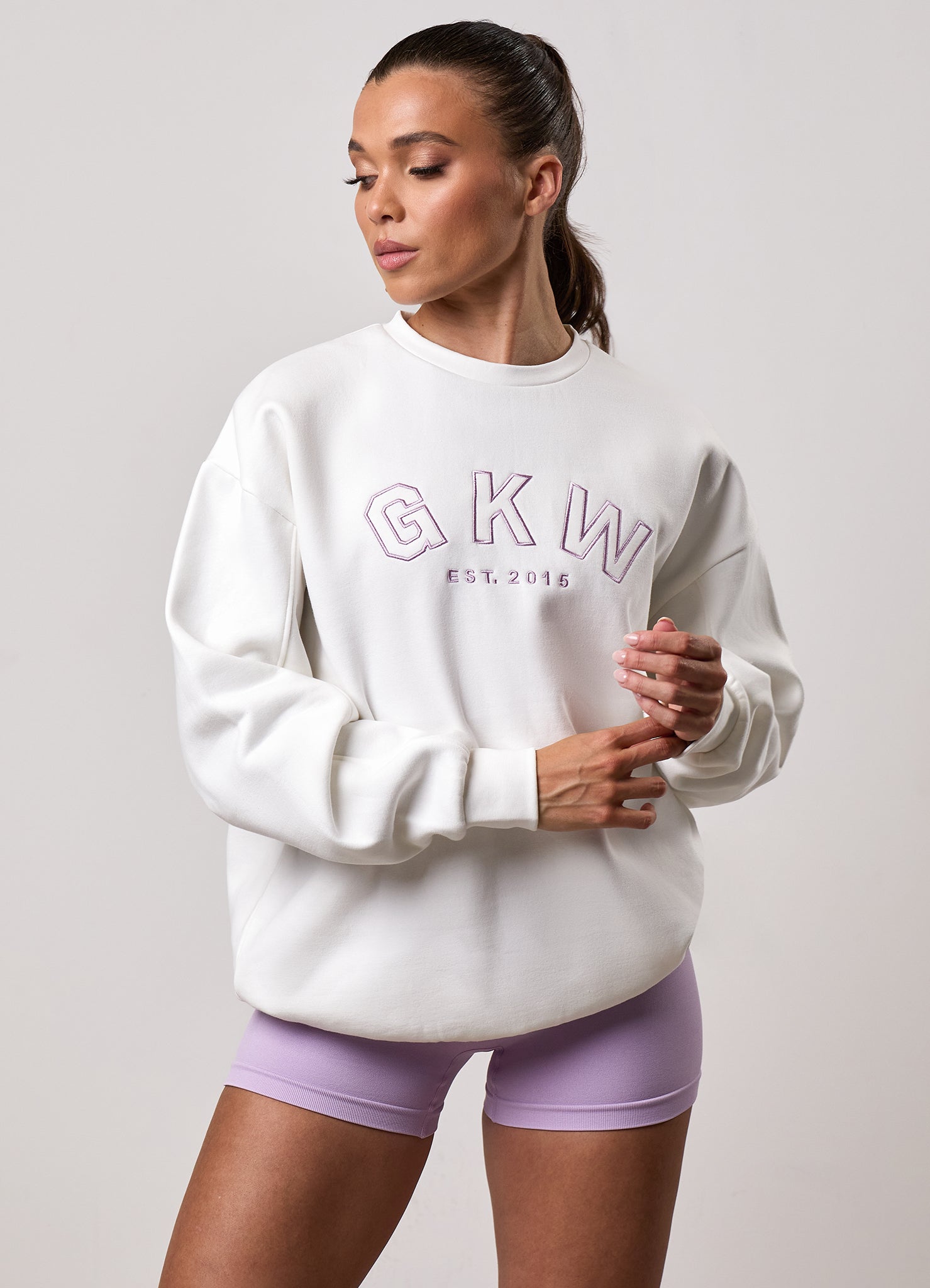 GKW Oversized Crew - Cream/Soft Lilac