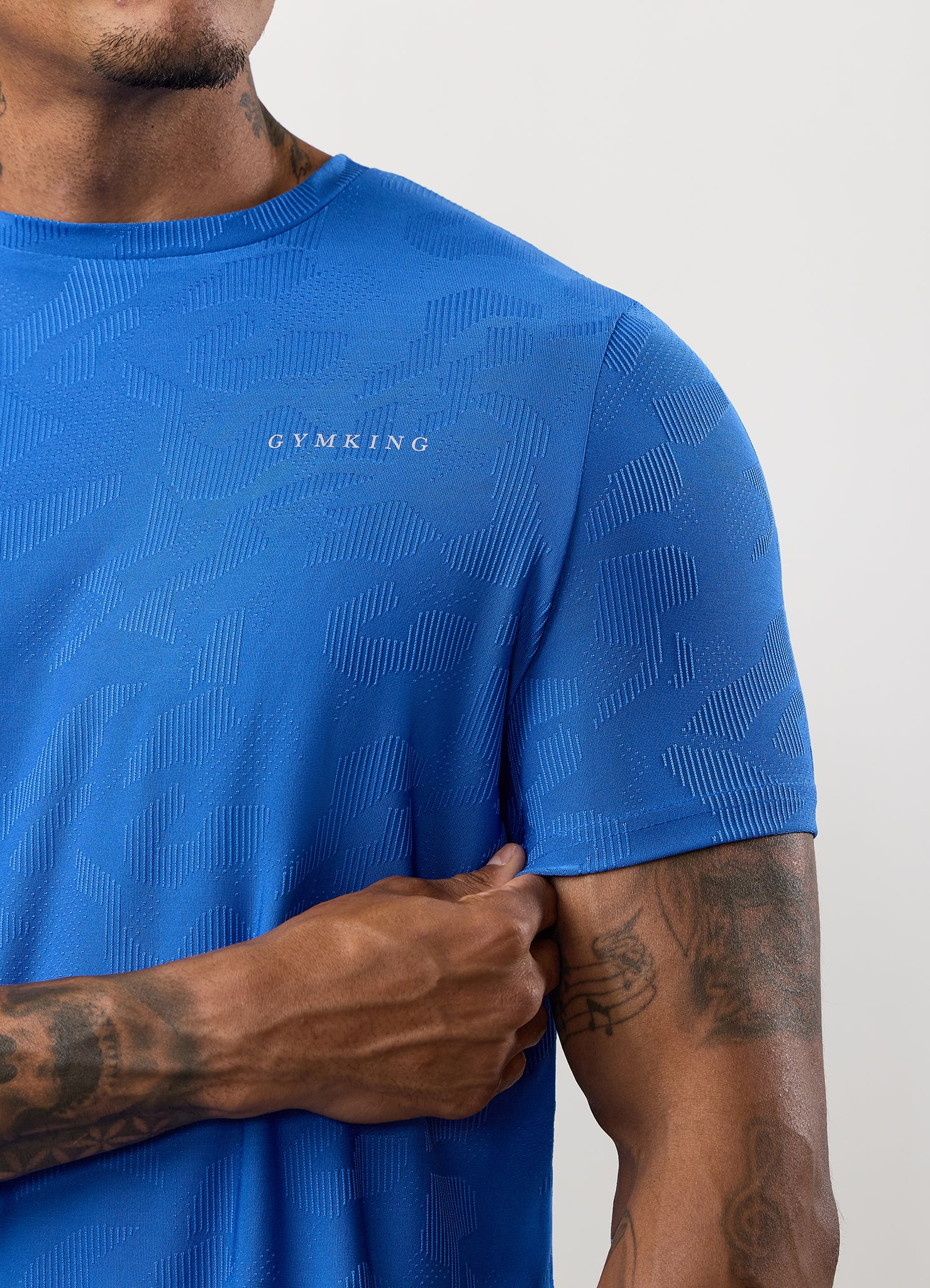 Gym King Progress Texture Tee - Electric Blue