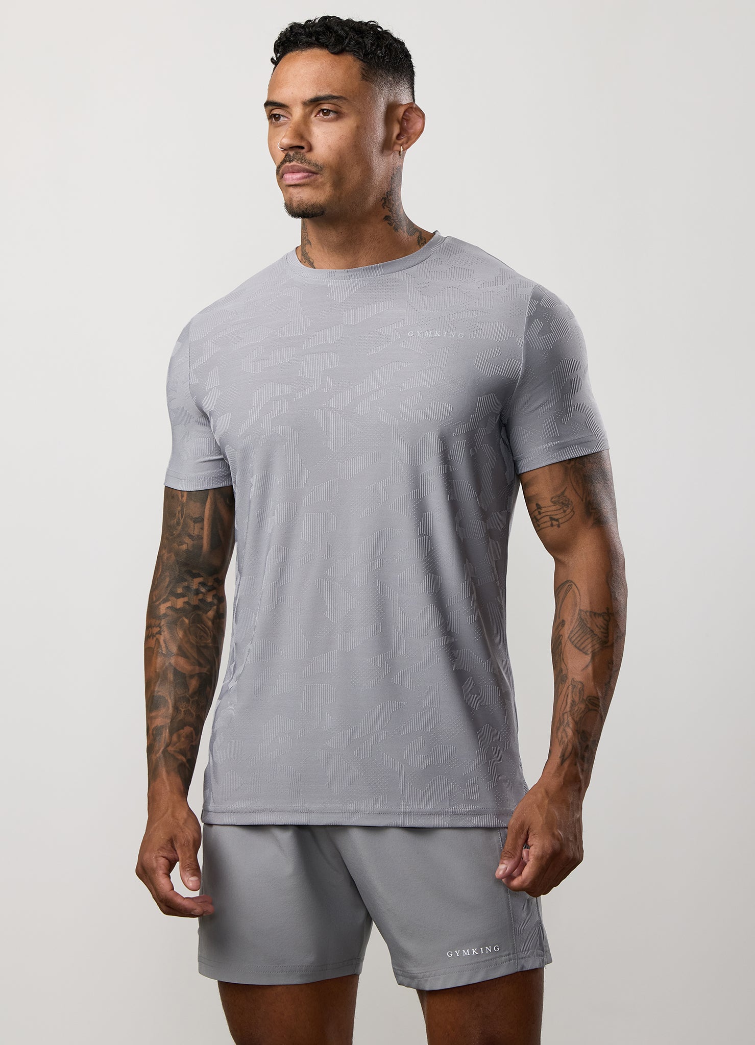 Gym King Progress Texture Tee - Urban Grey