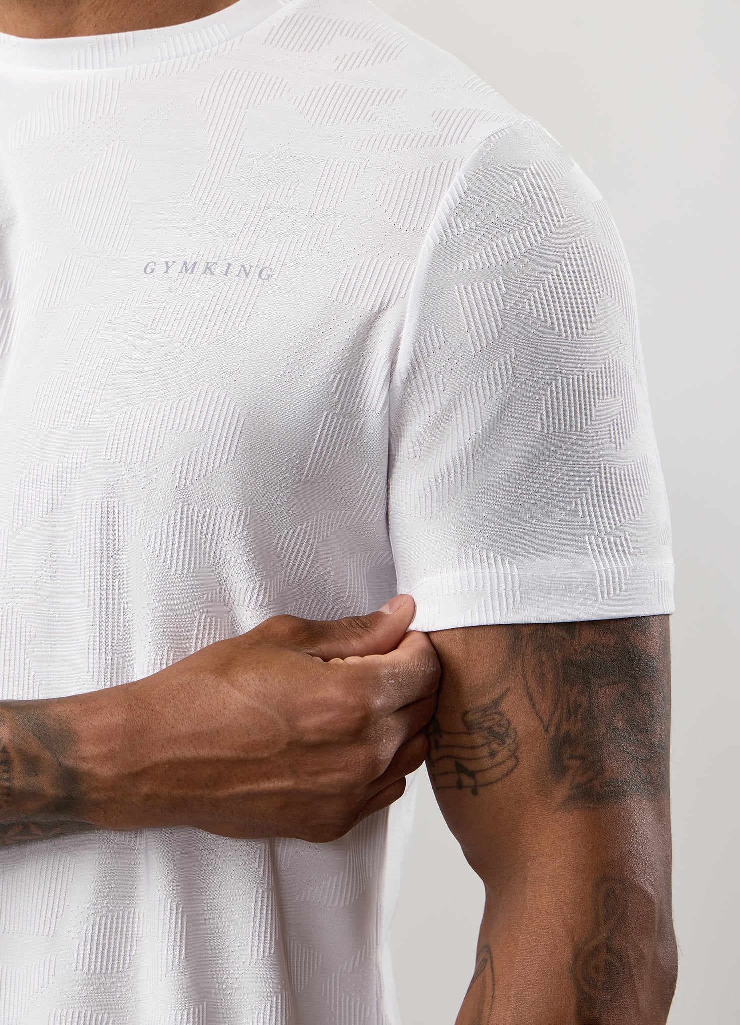 Gym King Progress Texture Tee - White