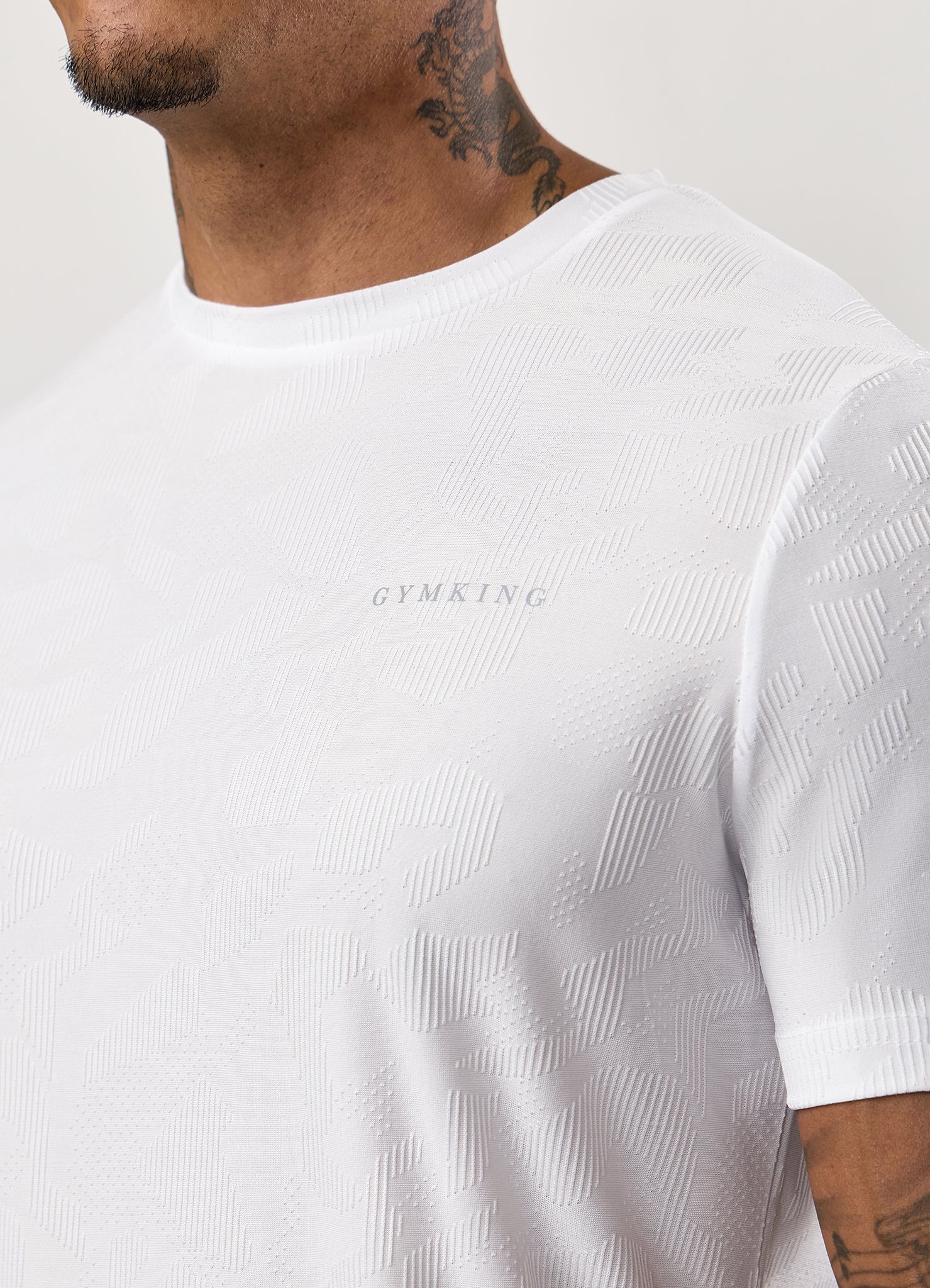 Gym King Progress Texture Tee - White