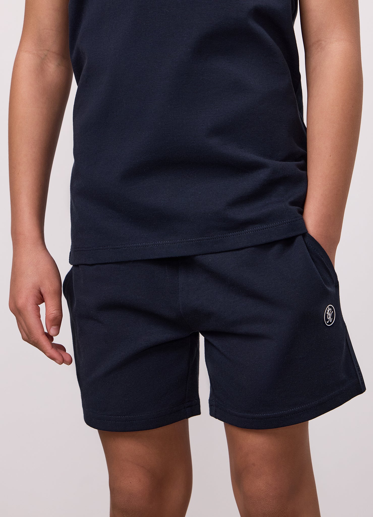 Gym King Younger Kids Pro Logo Jersey Short 6" - Navy