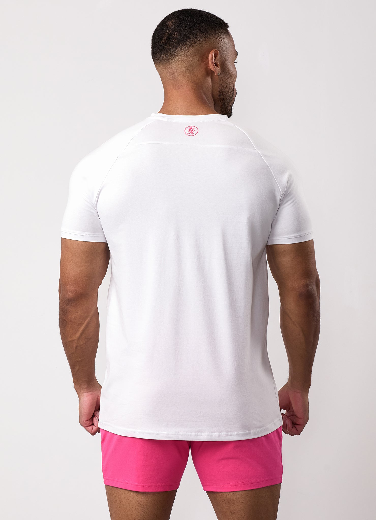 Gym King Pro Jersey Tee - White/Pink