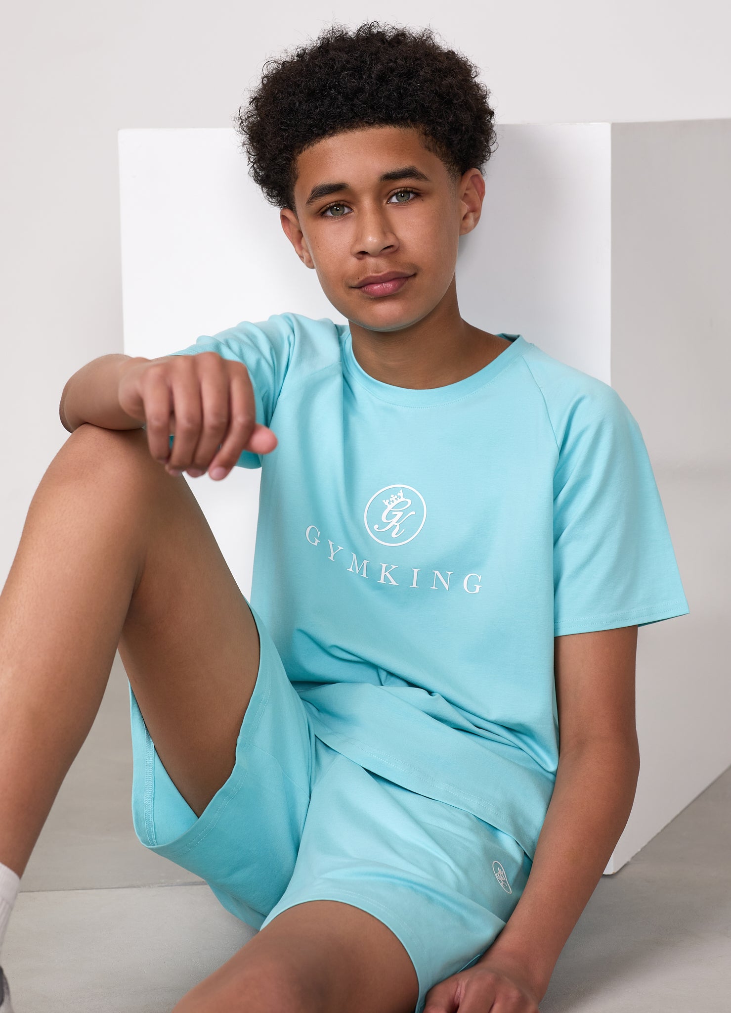 Gym King Kids Pro Short - Aqua Sky