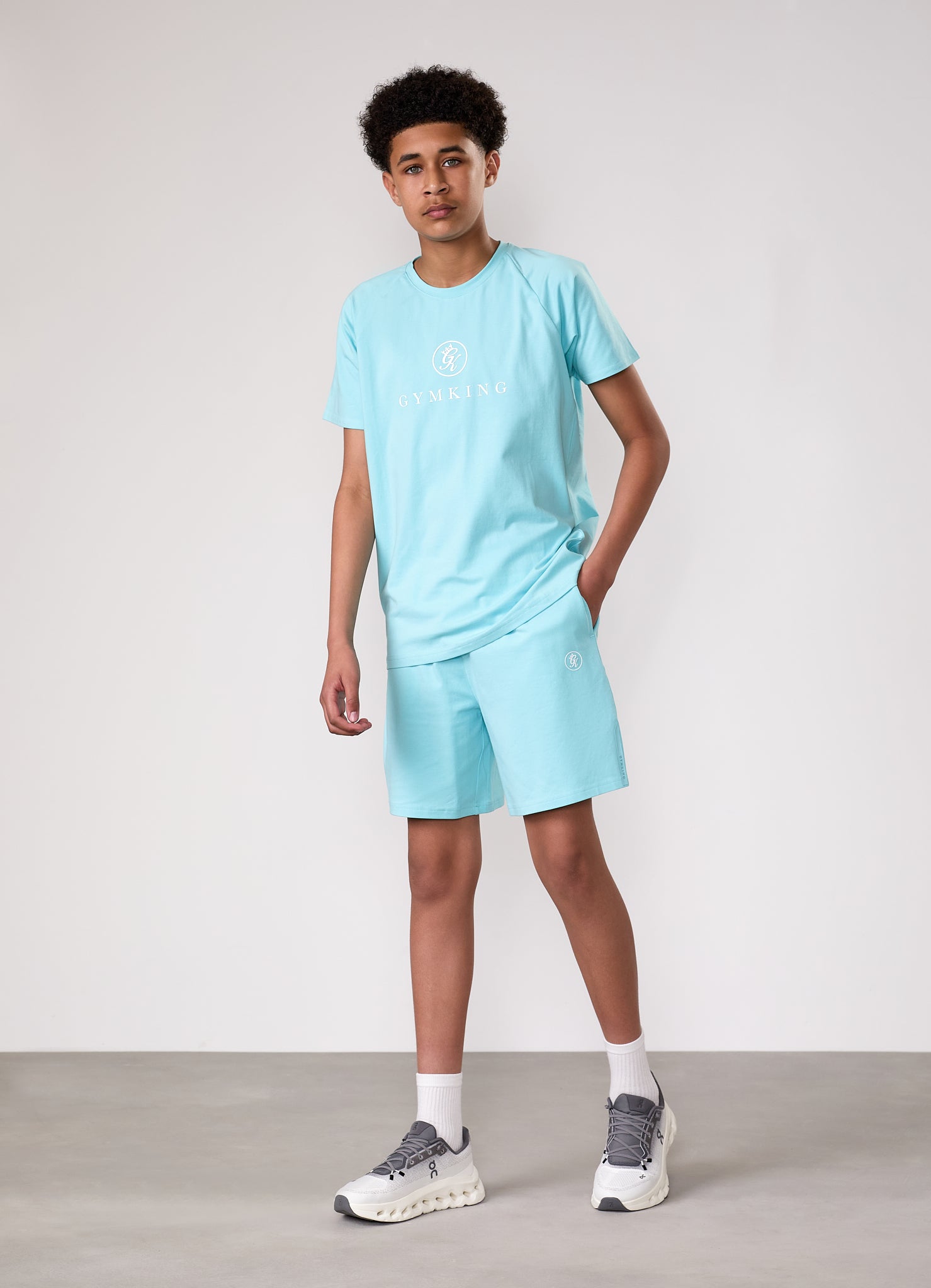 Gym King Kids Pro Short - Aqua Sky