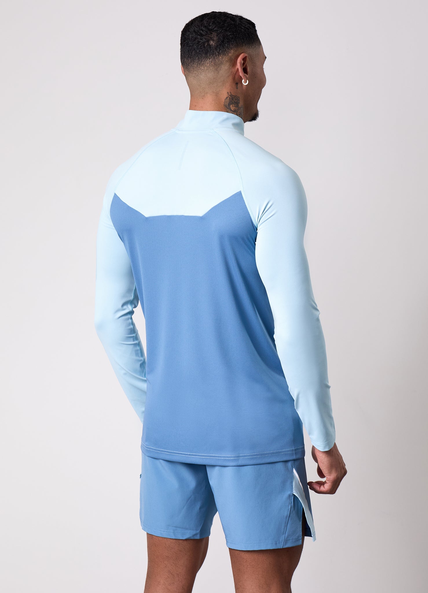 Gym King Flex 2.0 1/4 Zip Funnel - Iced Aqua/Coastal Blue