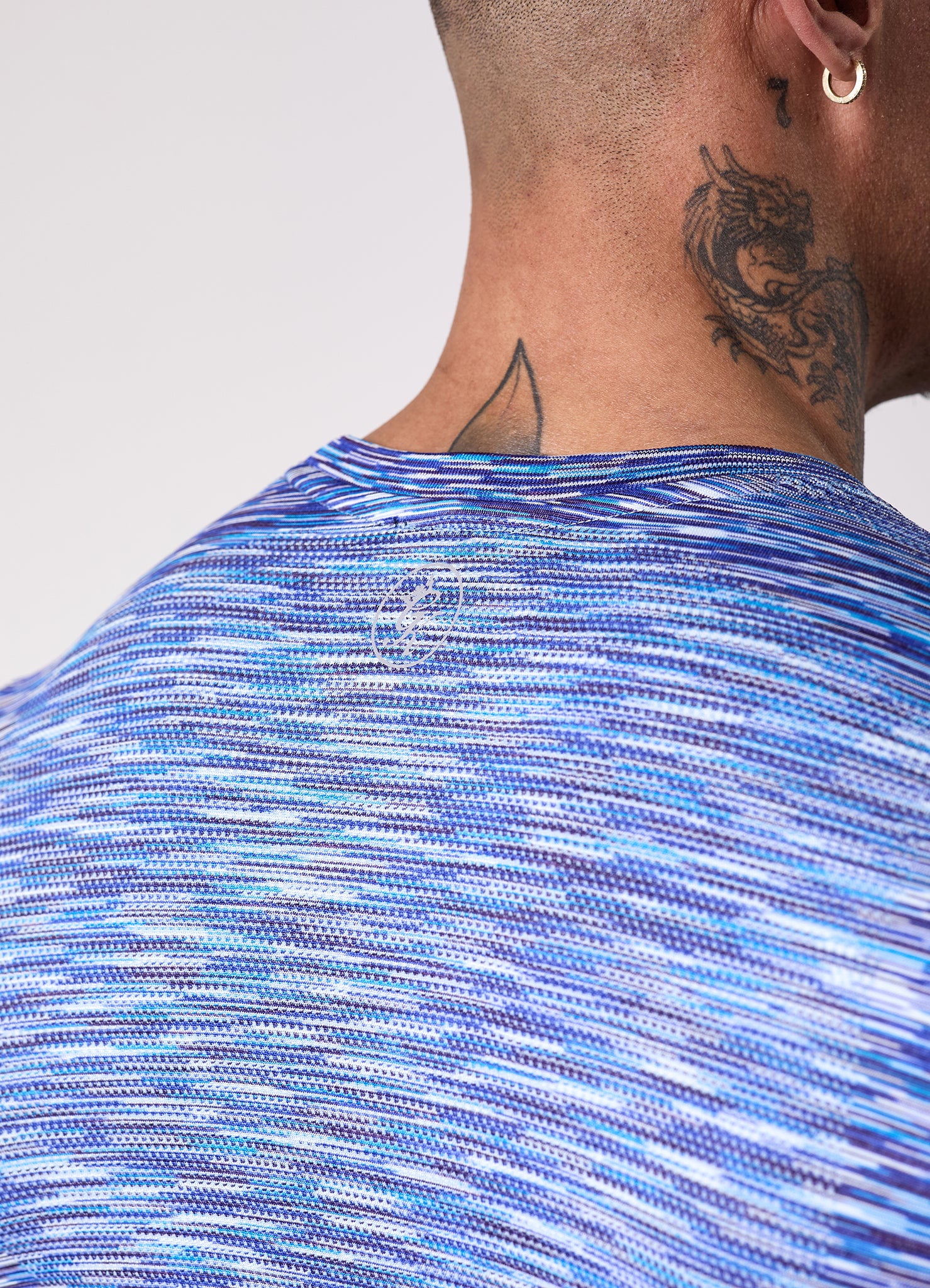 Gym King Energy Seamless Space Dye Tee - Galactic Blue Multi