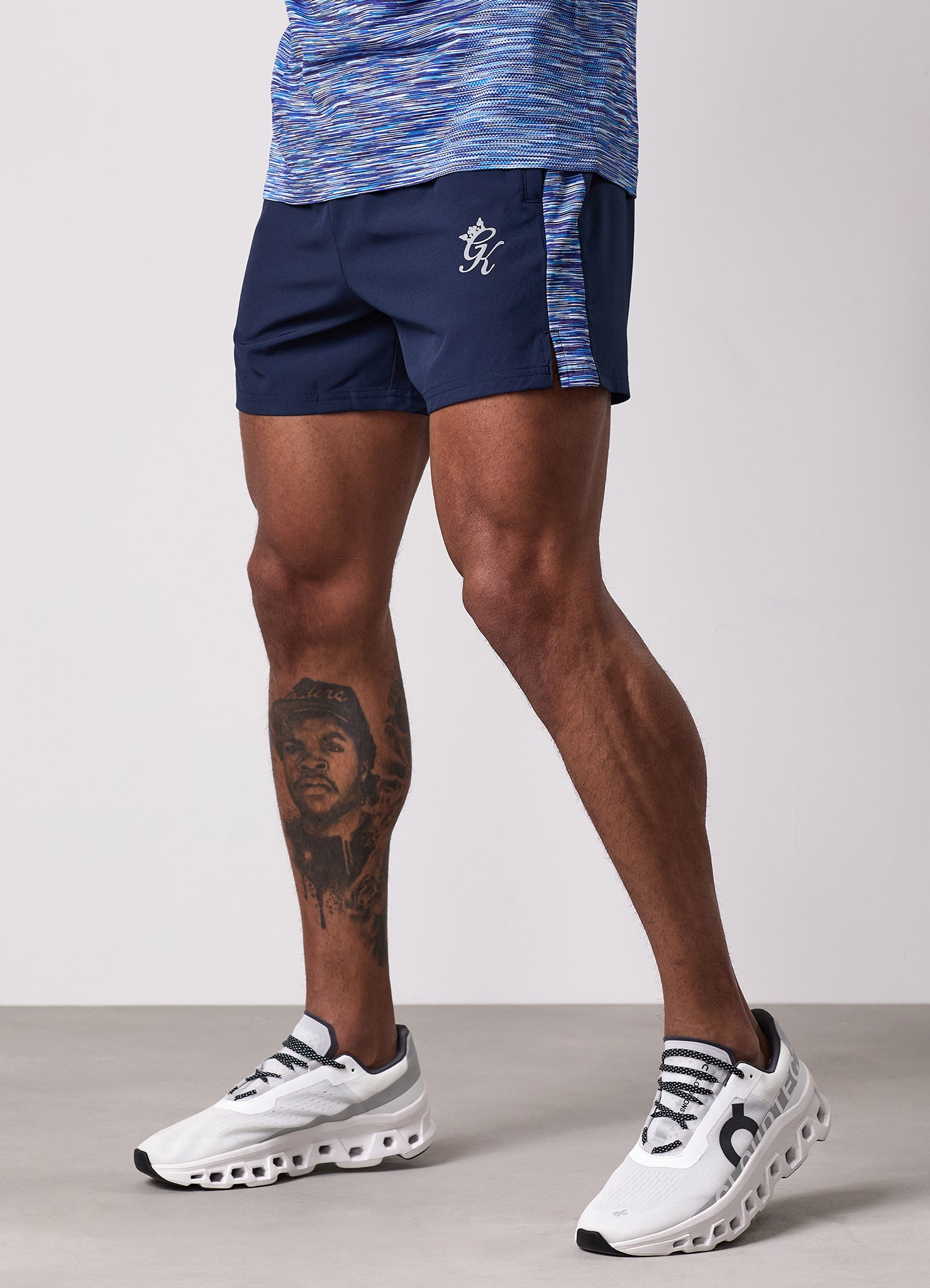 Gym King Space Dye Panel 5" Short - Navy/Galactic Blue