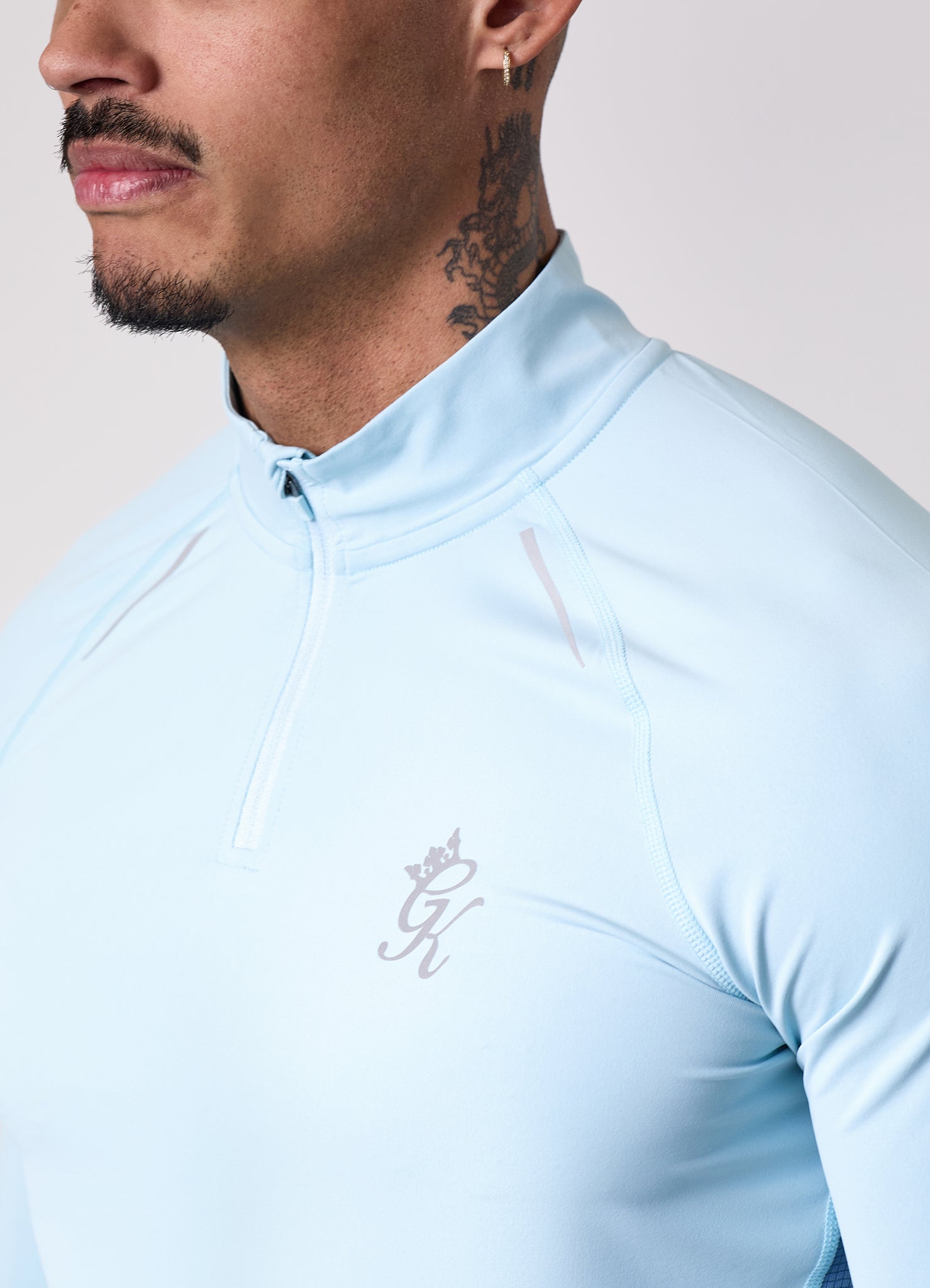Gym King Flex 2.0 1/4 Zip Funnel - Iced Aqua/Coastal Blue