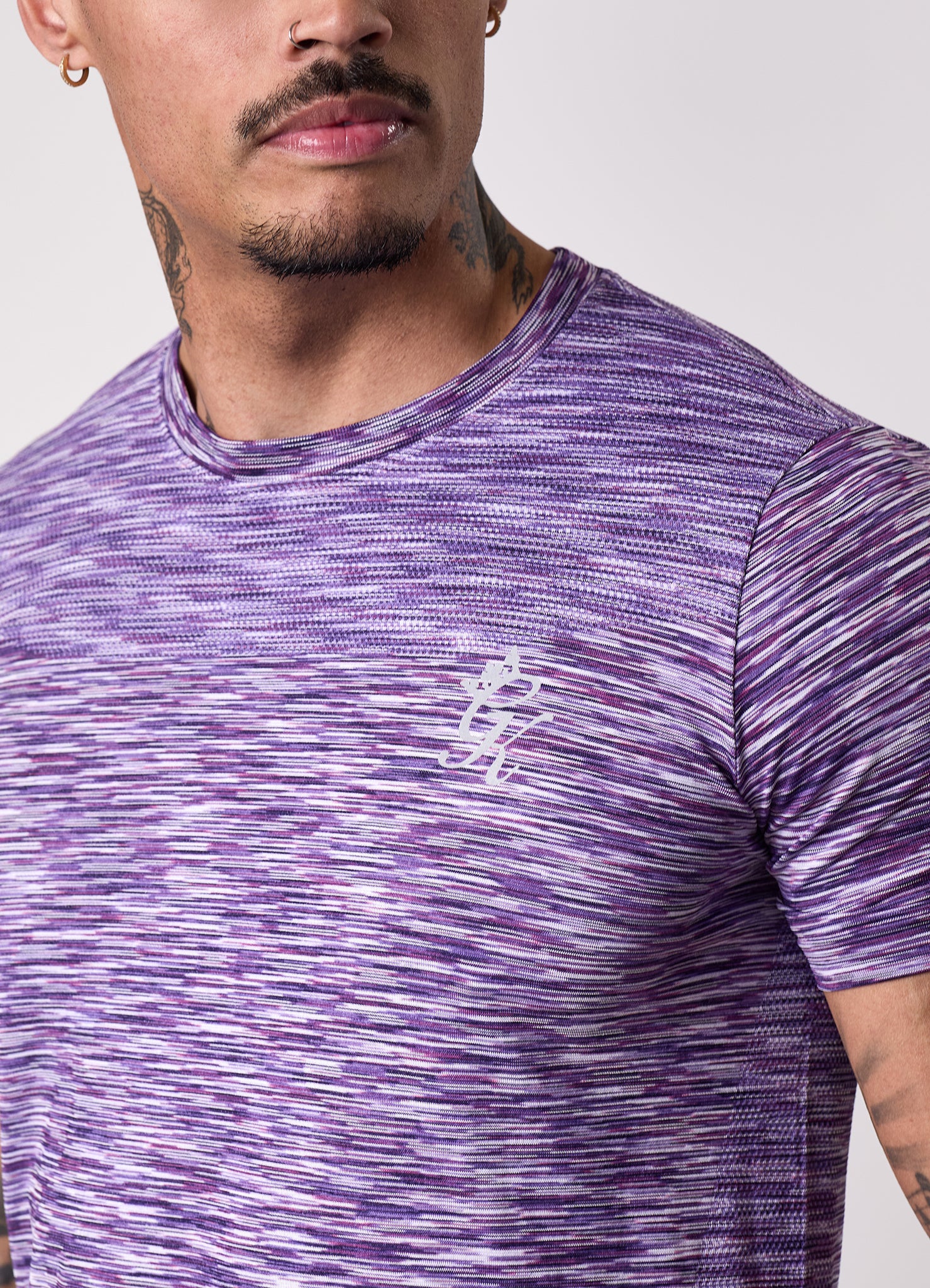 Gym King Energy Seamless Space Dye Tee - Purple Haze Multi