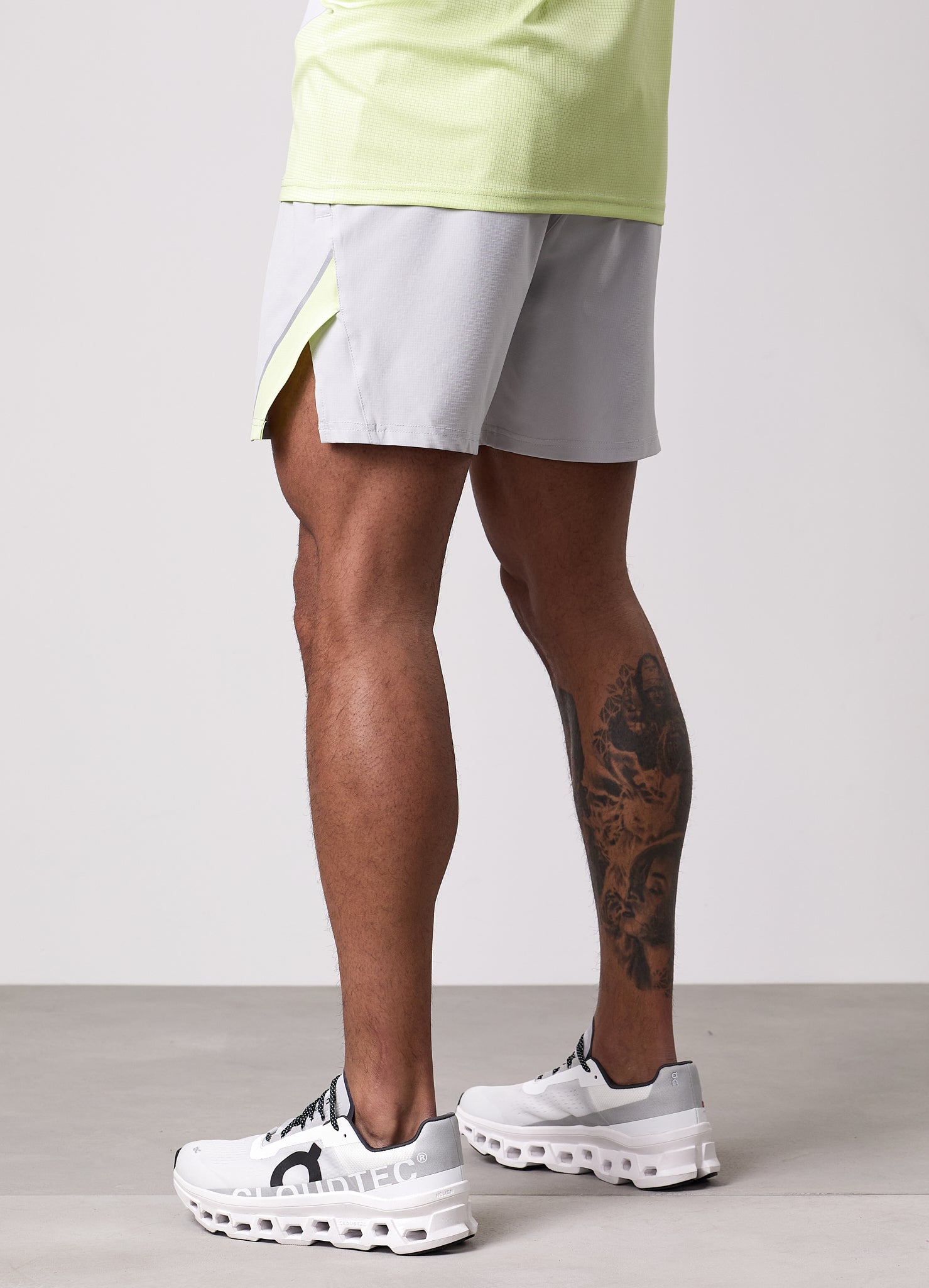 Gym King Flex 2.0 Short - Light Grey/Sherbet Lime