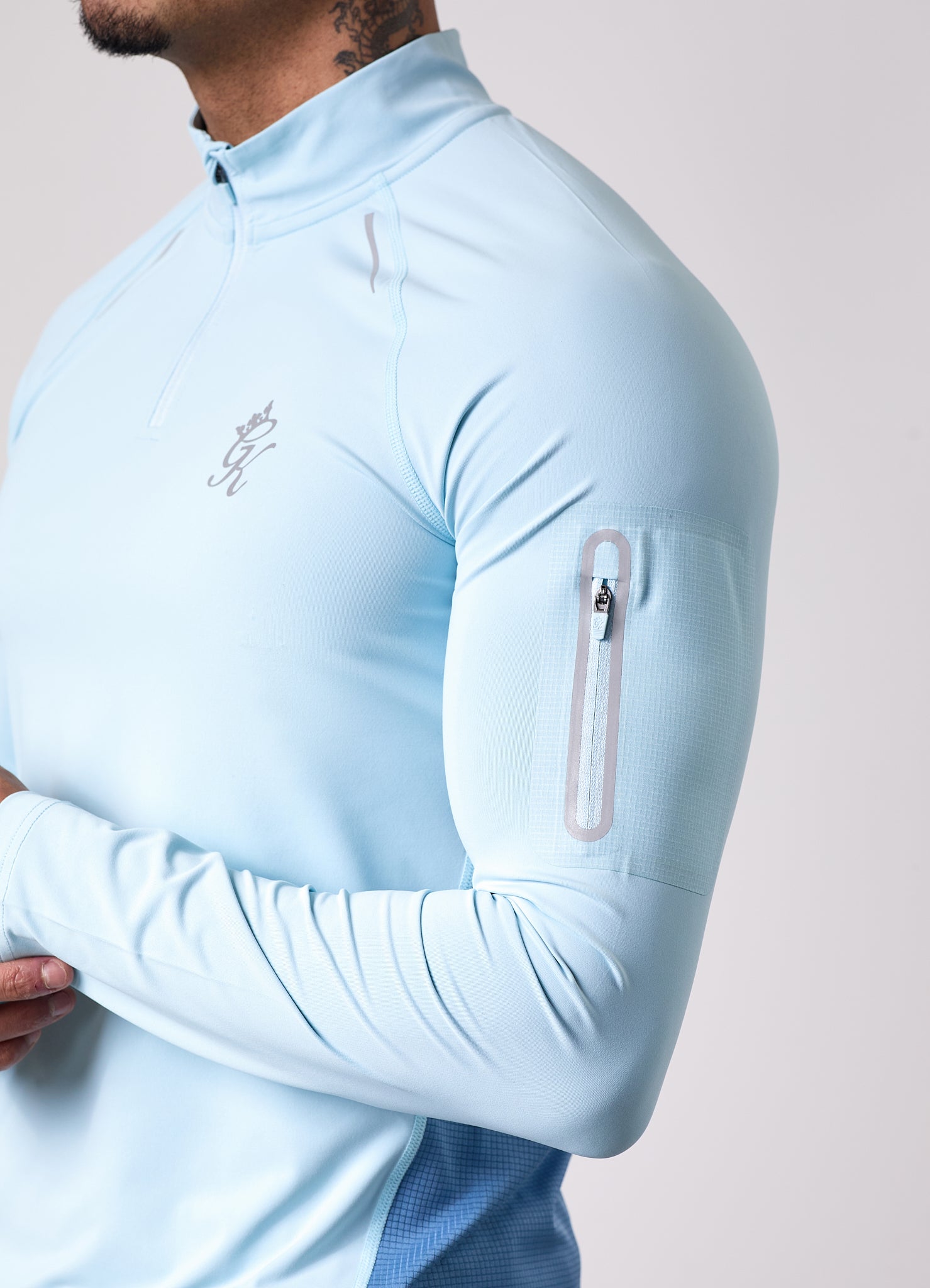 Gym King Flex 2.0 1/4 Zip Funnel - Iced Aqua/Coastal Blue