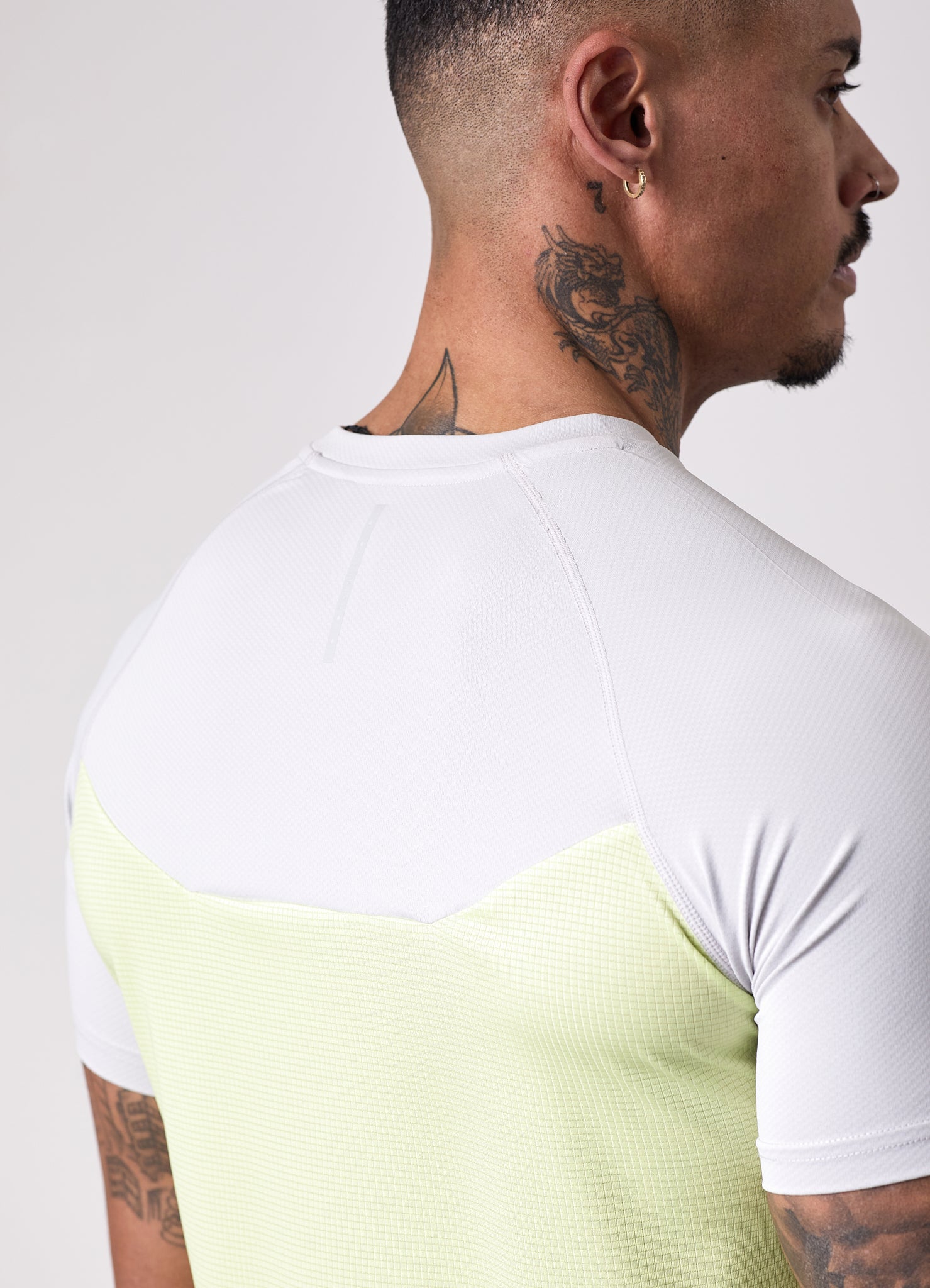 Gym King Flex 2.0 Tee - Light Grey/Sherbet Lime