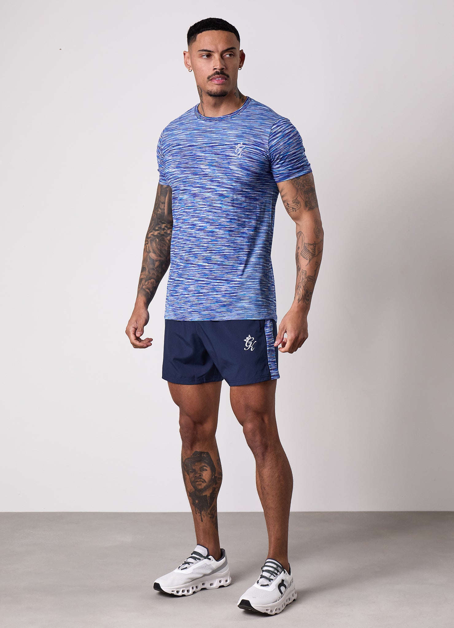 Gym King Space Dye Panel 5" Short - Navy/Galactic Blue