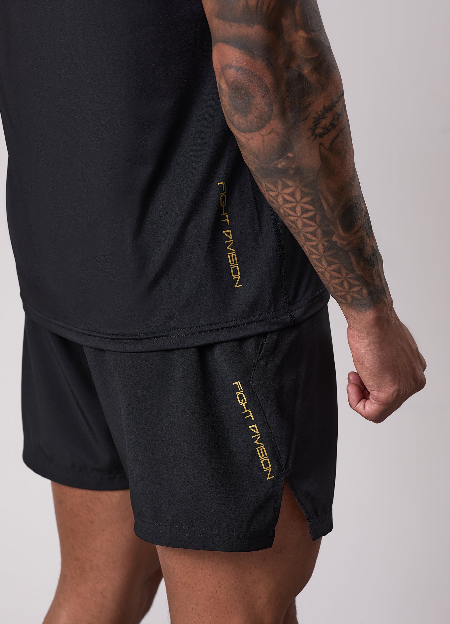 Gym King Fight Division Training 5" Short - Black/Gold