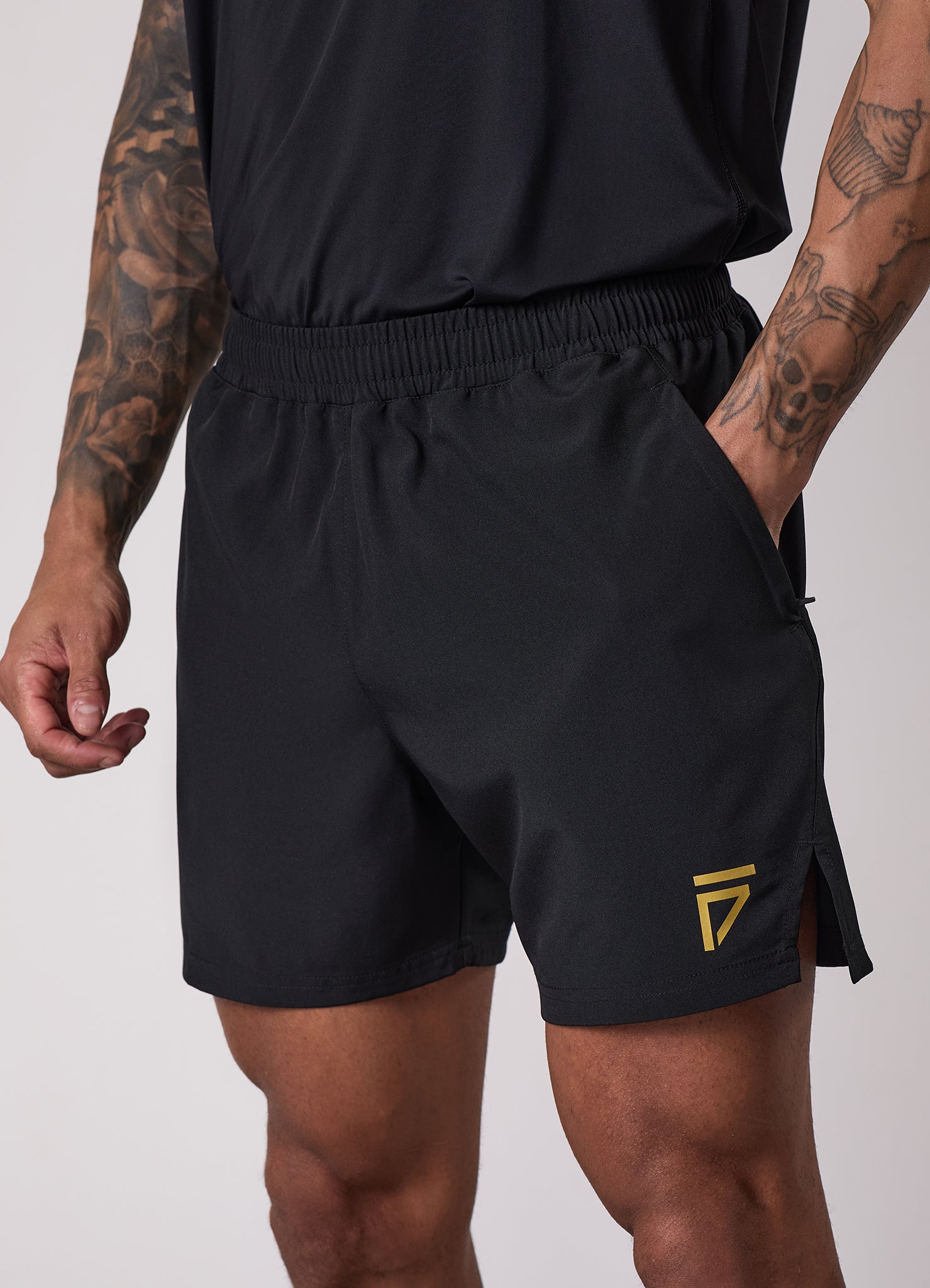 Gym King Fight Division Training 5" Short - Black/Gold