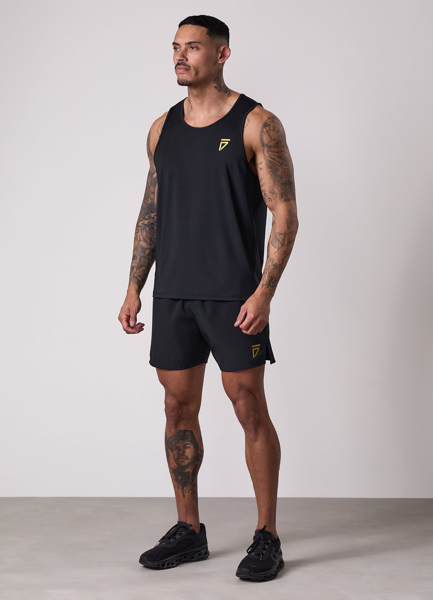 Gym King Fight Division Training 5" Short - Black/Gold