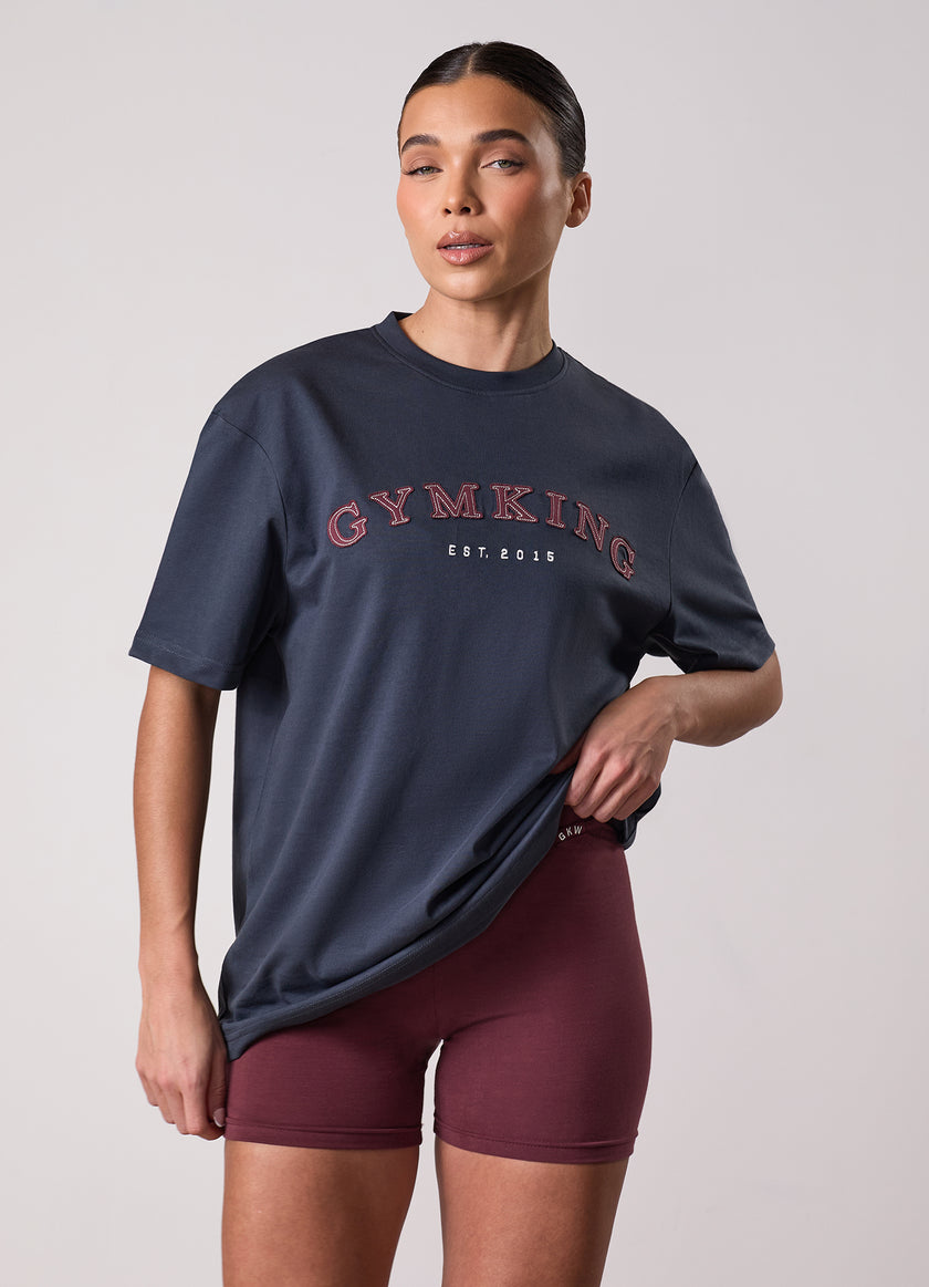 Gym King Compose Jersey Boyfriend Tee - Midnight Blue
