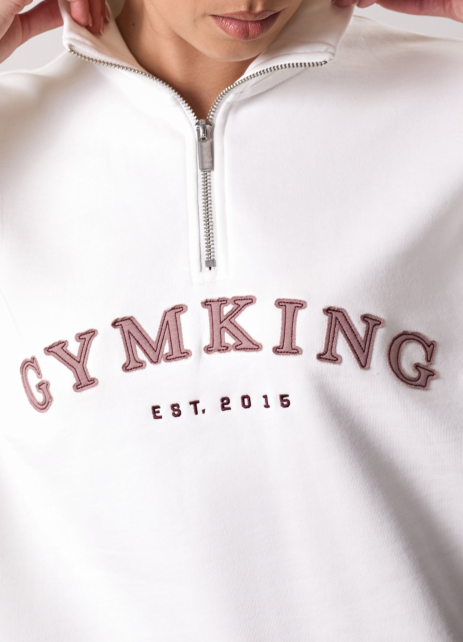 Gym King Compose 1/4 Zip Funnel - Cream