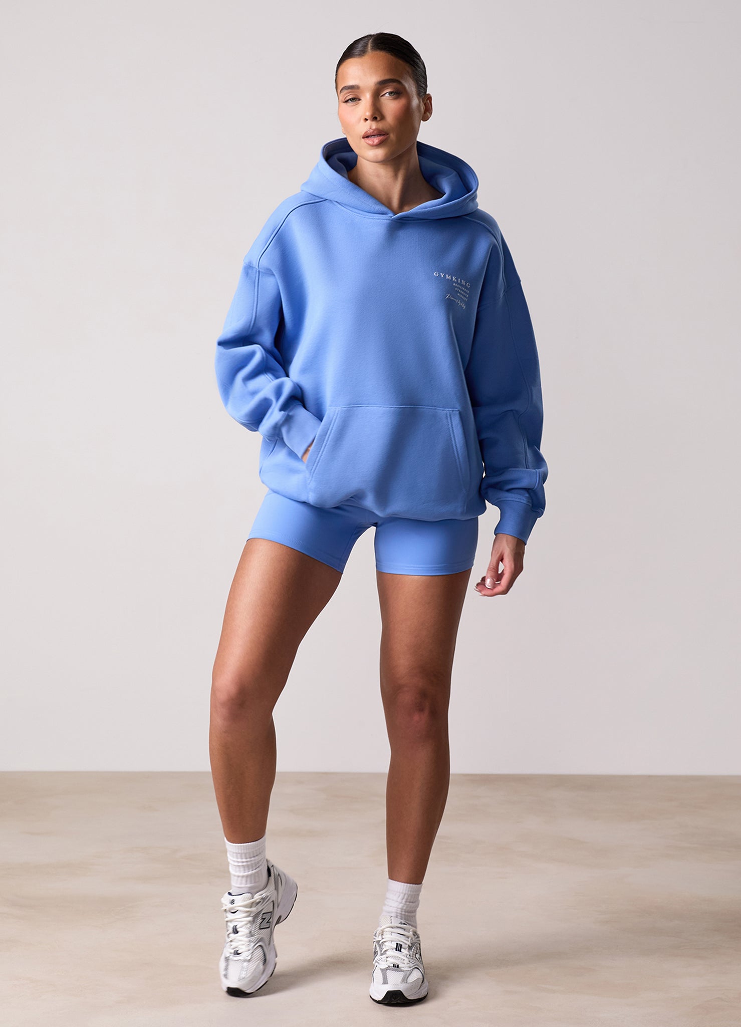 Gym King Define Oversized Hood - Iris Blue