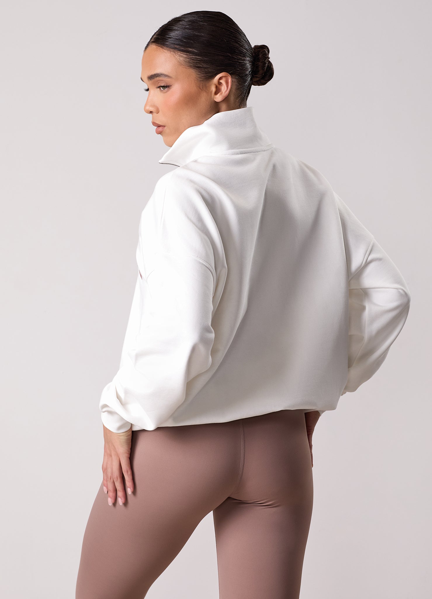 Gym King Compose 1/4 Zip Funnel - Cream