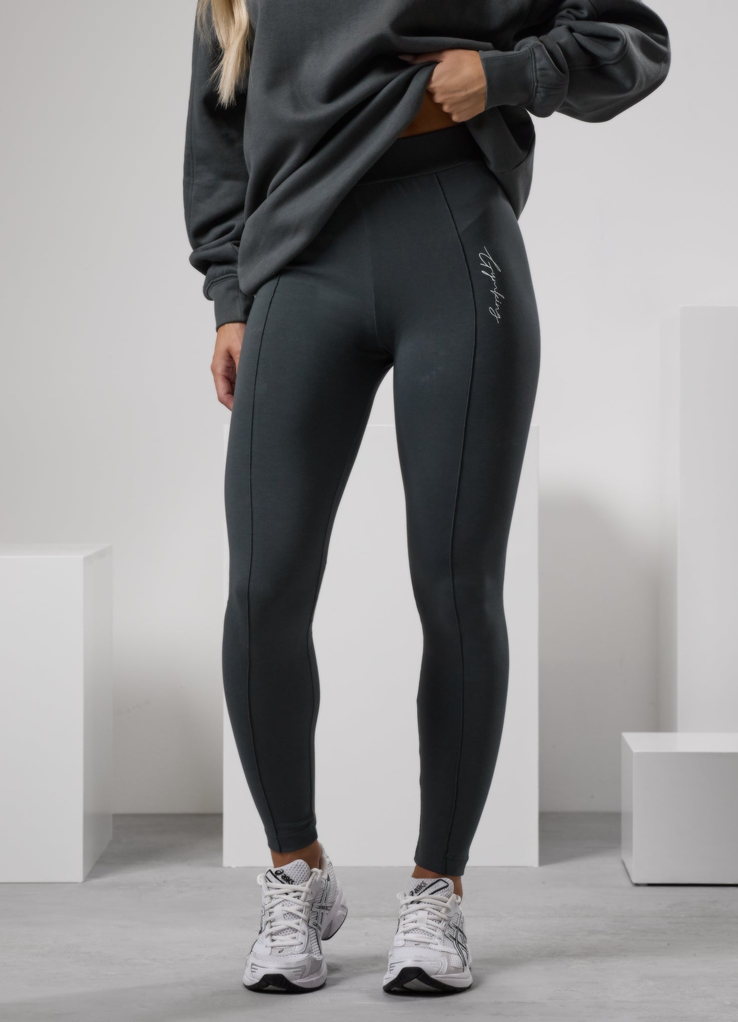 Gym King Reset Cotton Jersey Legging - Green Smoke