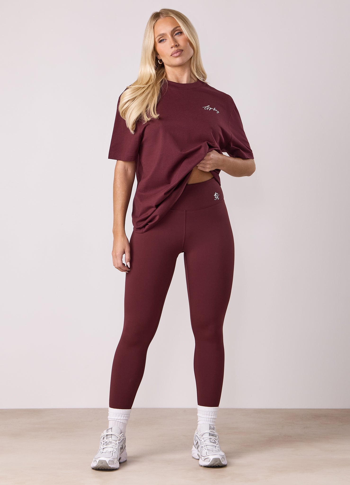 Gym King Script Mindset BF Tee - Deep Cherry