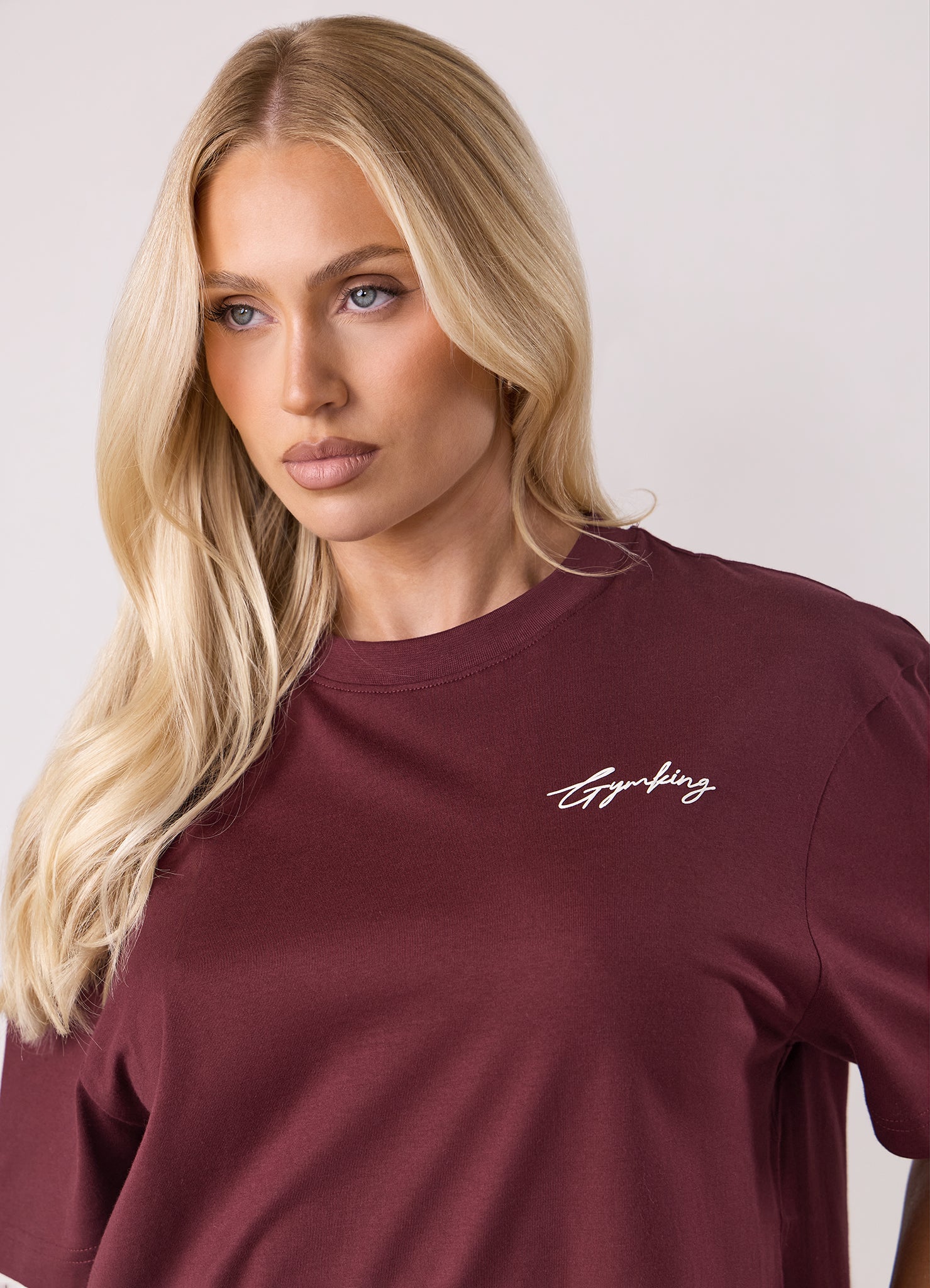 Gym King Script Mindset BF Tee - Deep Cherry