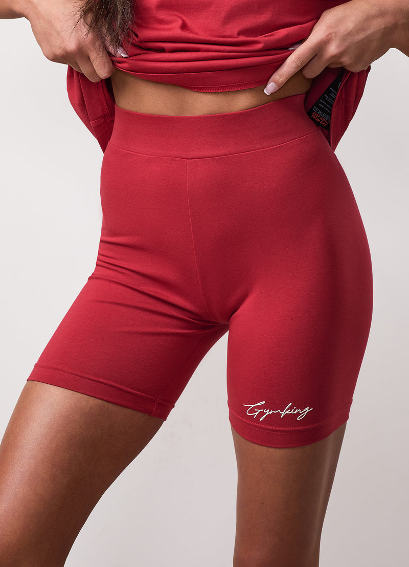 Gym King Script Mindset 5" Jersey Cycle Short - Burnt Cherry