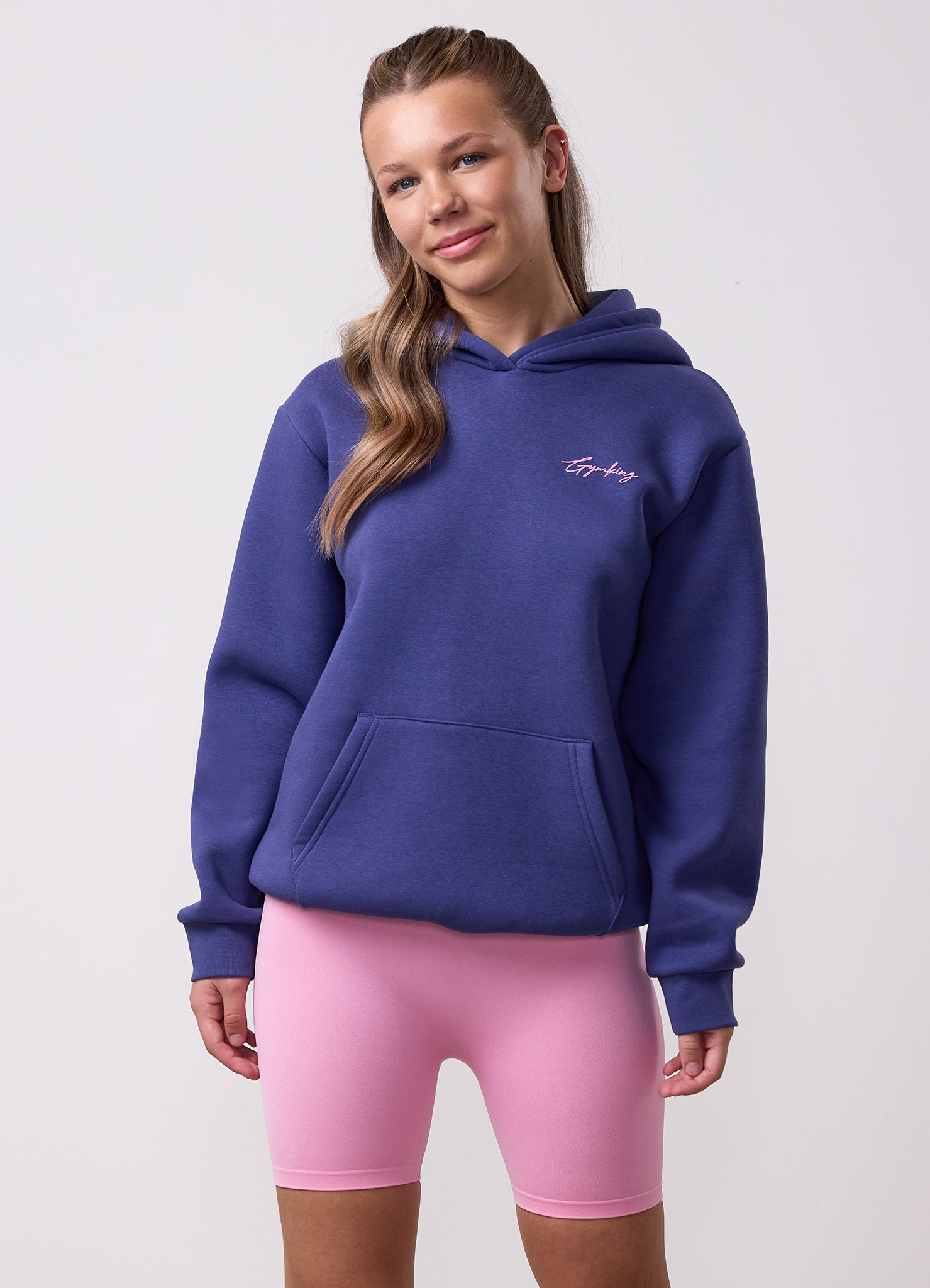 Gym King Kids Script Oversized Hood - Starlight Blue