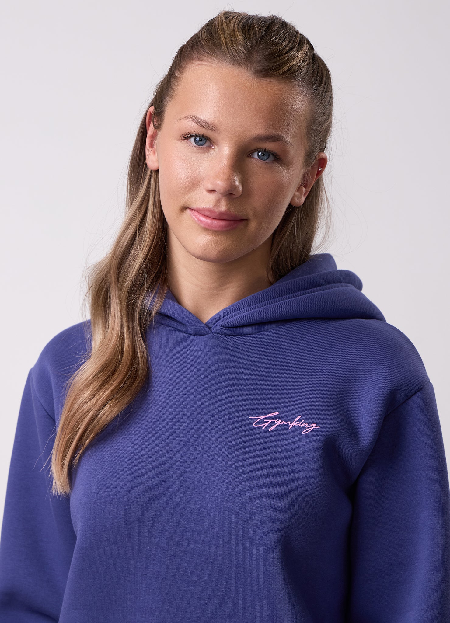 Gym King Kids Script Oversized Hood - Starlight Blue