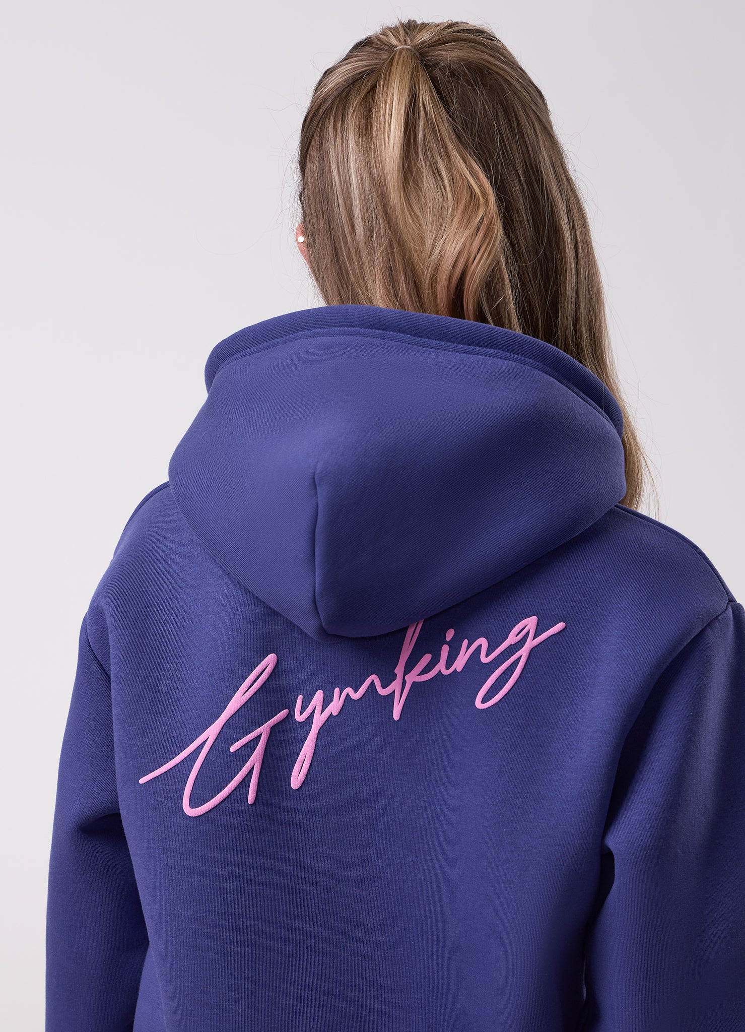 Gym King Kids Script Oversized Hood - Starlight Blue