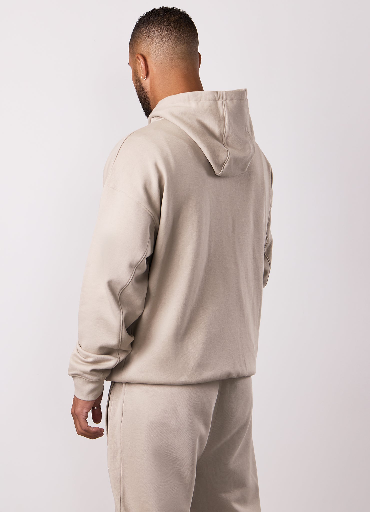 Gym King Script Relaxed Fit Full Zip Hood - Light Sand
