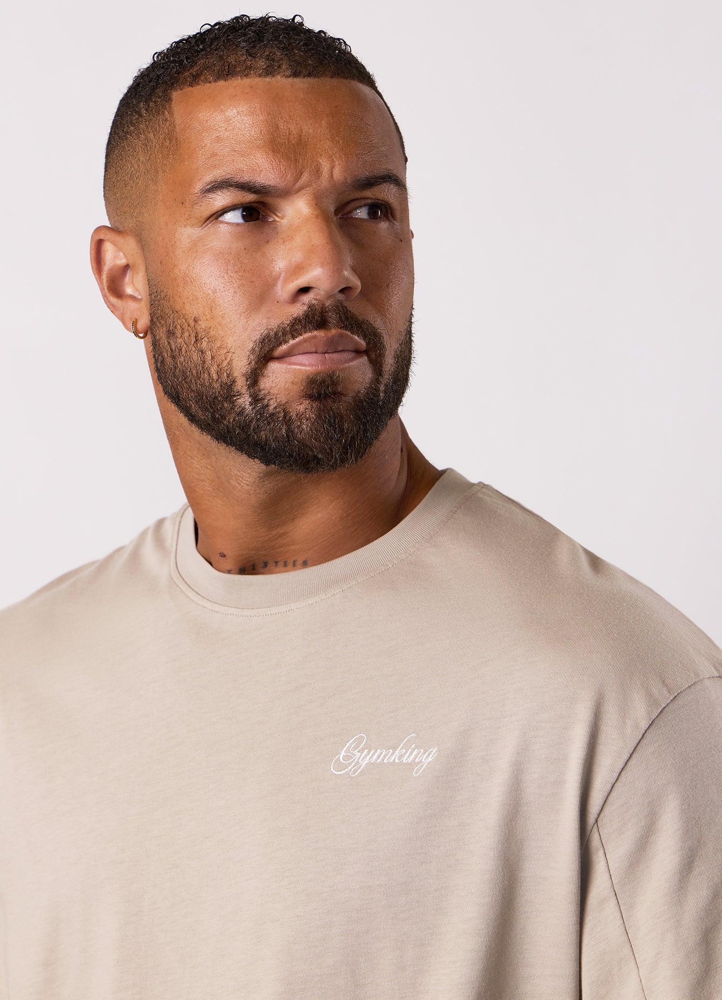 Gym King Script Relaxed Fit Tee - Light Sand