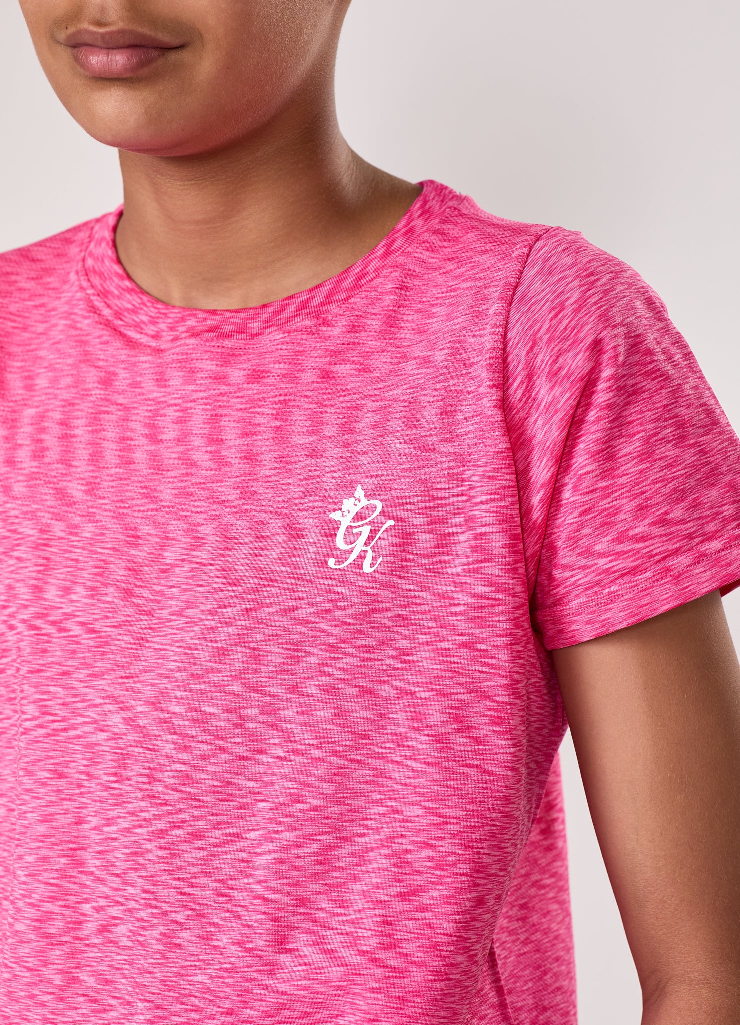 Gym King Kids Seamless Space Dye Tee - Hot Pink Grindle
