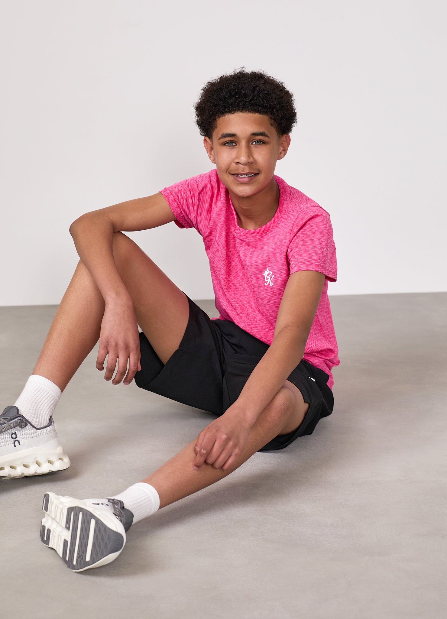 Gym King Kids Seamless Space Dye Tee - Hot Pink Grindle