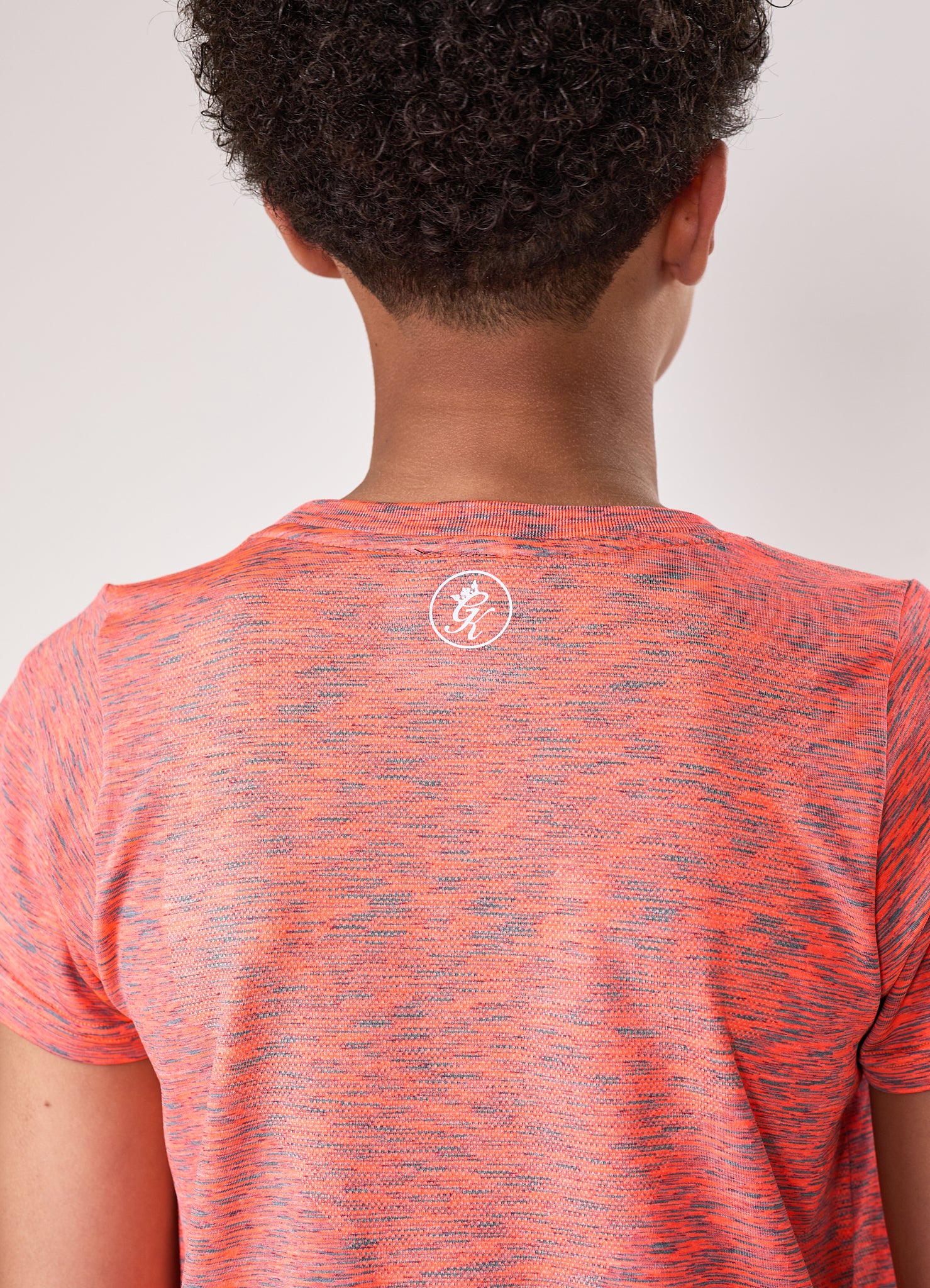 Gym King Kids Seamless Space Dye Tee - Coral/Light Grey Grindle