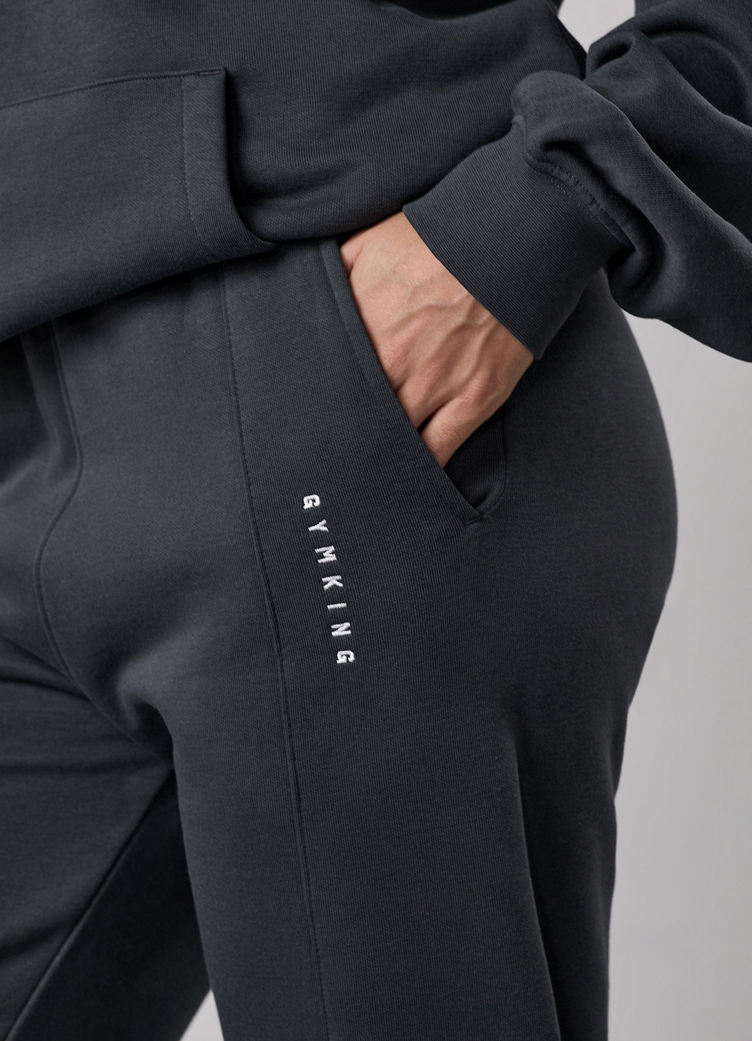 Gym King Shadow Straight Leg Jogger - Oyster Grey