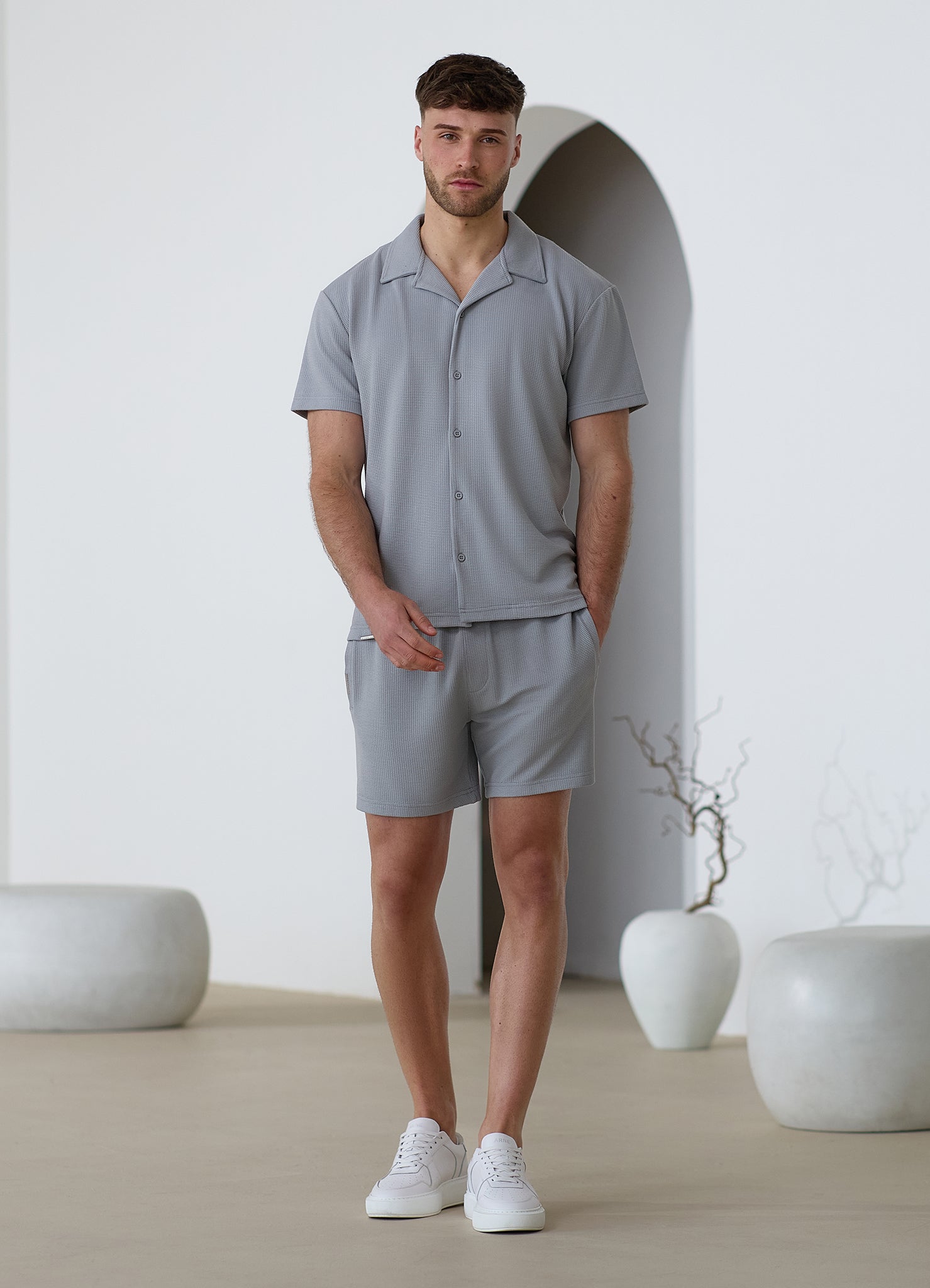 Gym King Signature Waffle Short - Urban Grey