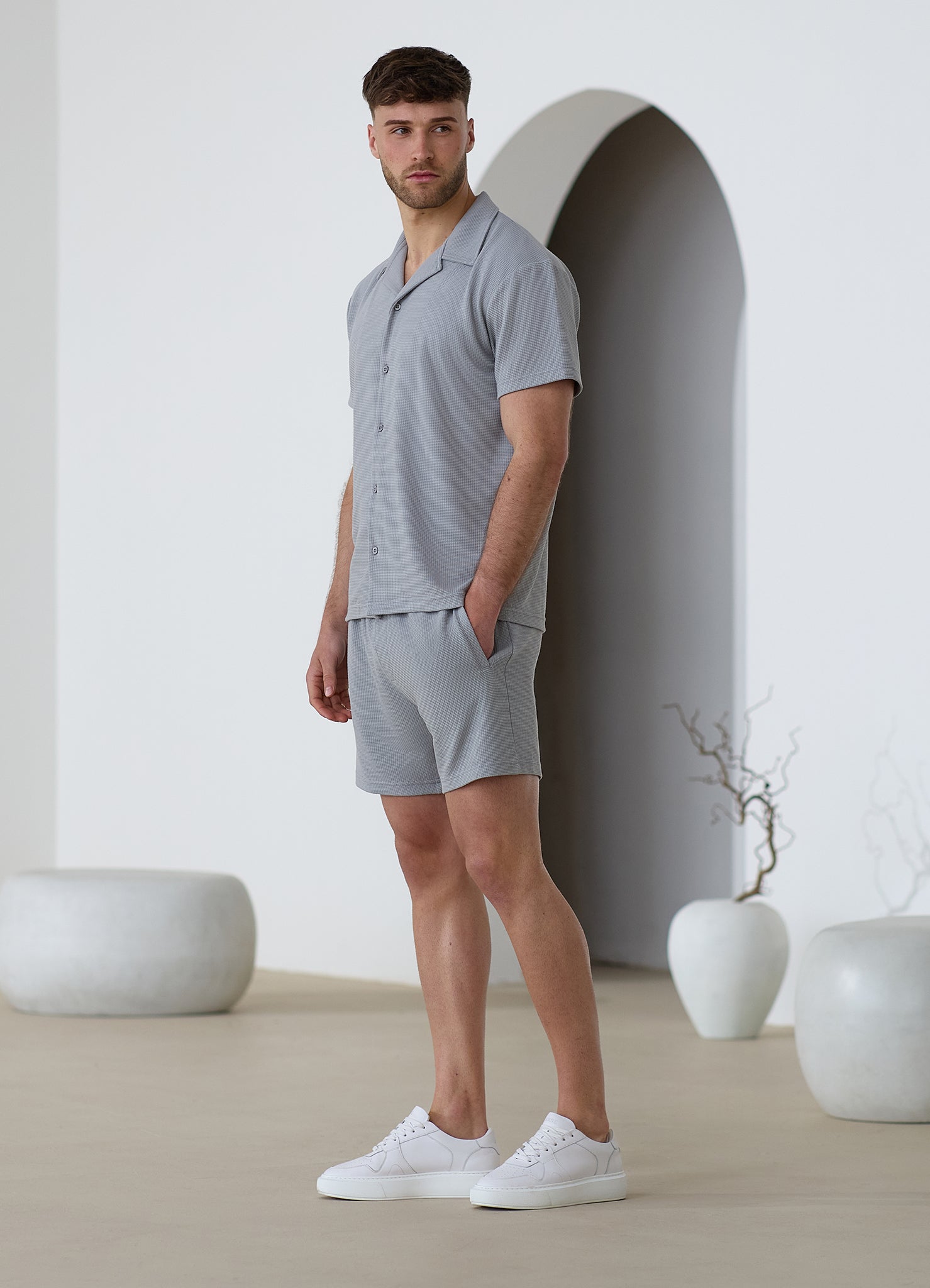 Gym King Signature Waffle Short - Urban Grey