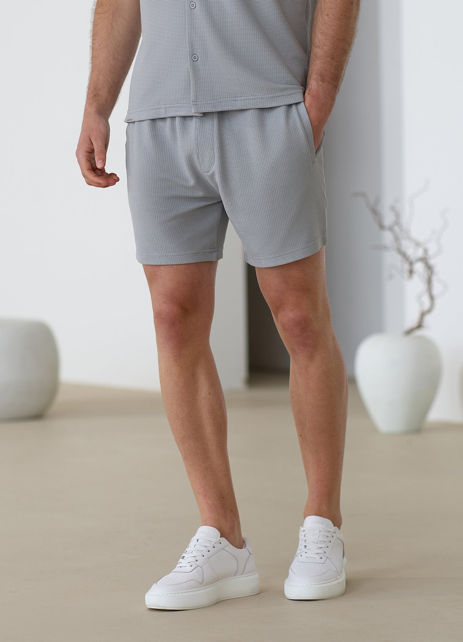 Gym King Signature Waffle Short - Urban Grey