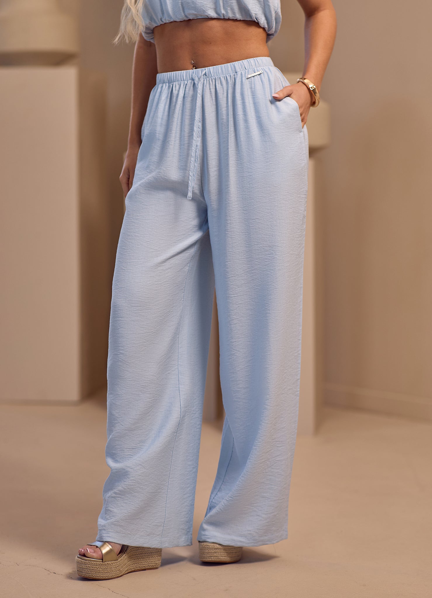 Gym King Signature Woven Trousers Petite - Fresh Blue