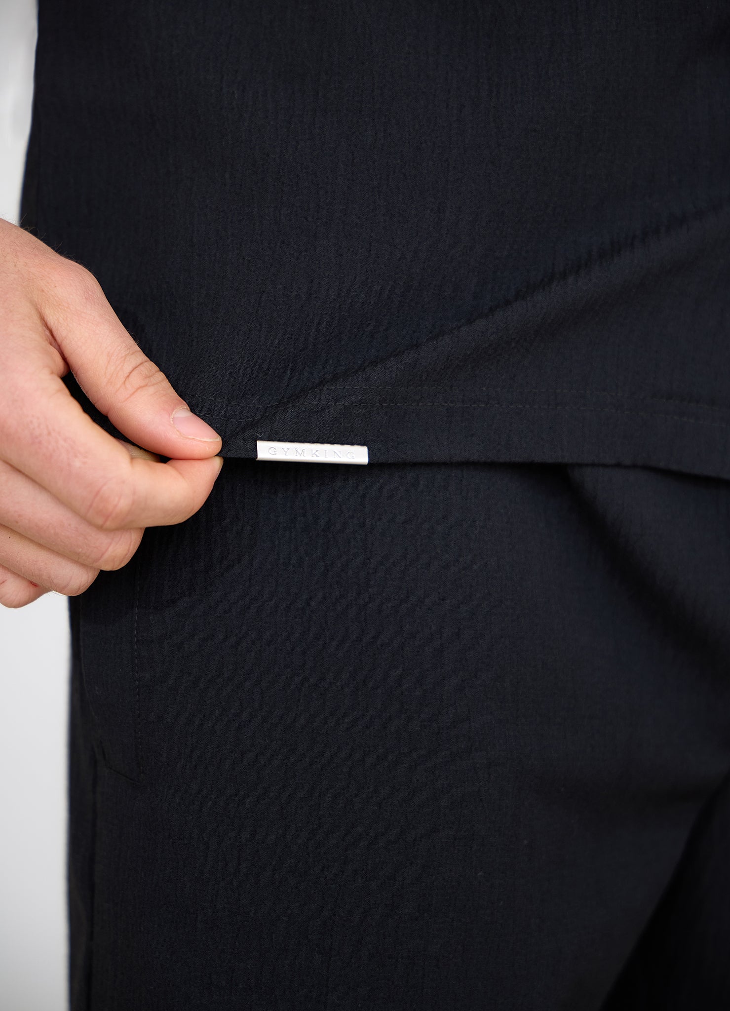 Gym King Signature Woven Texture Short - Black