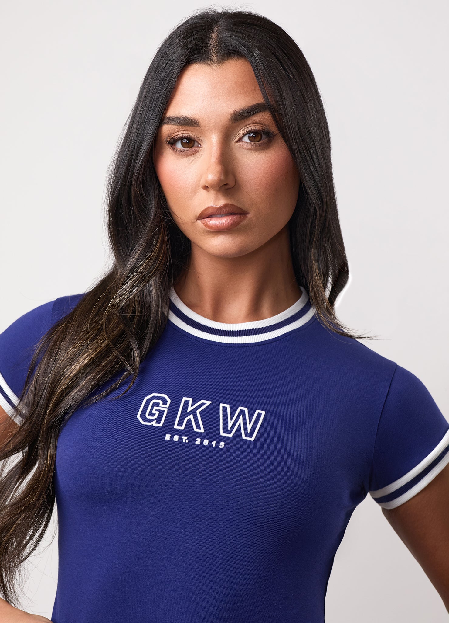 Team GKW Crop Tee With Tipping - Galaxy Blue