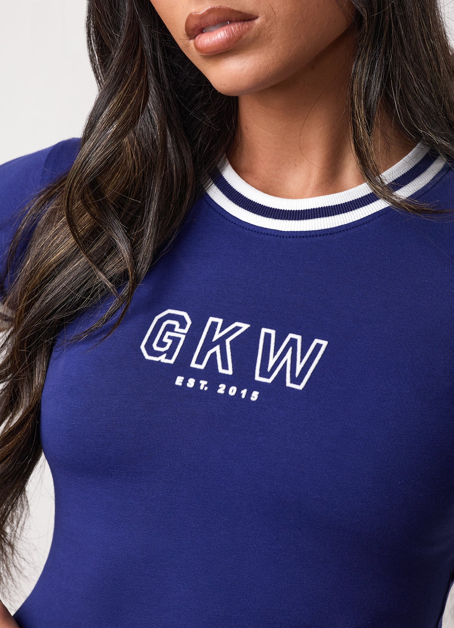 Team GKW Crop Tee With Tipping - Galaxy Blue