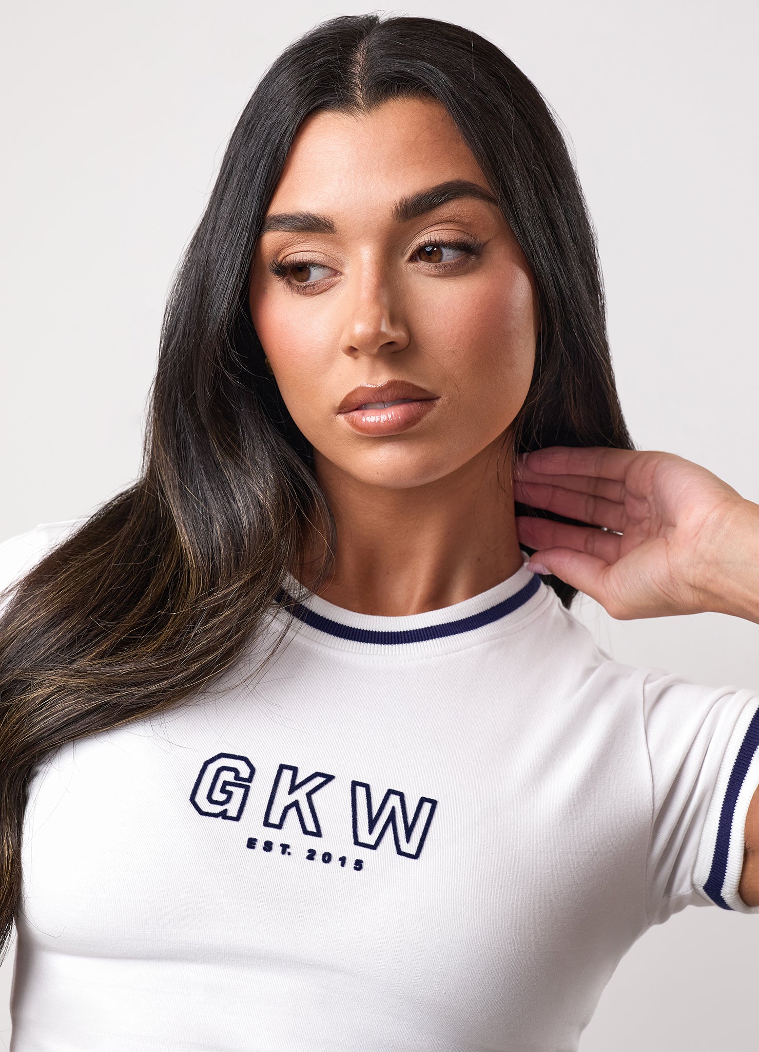 Team GKW Crop Tee With Tipping - White