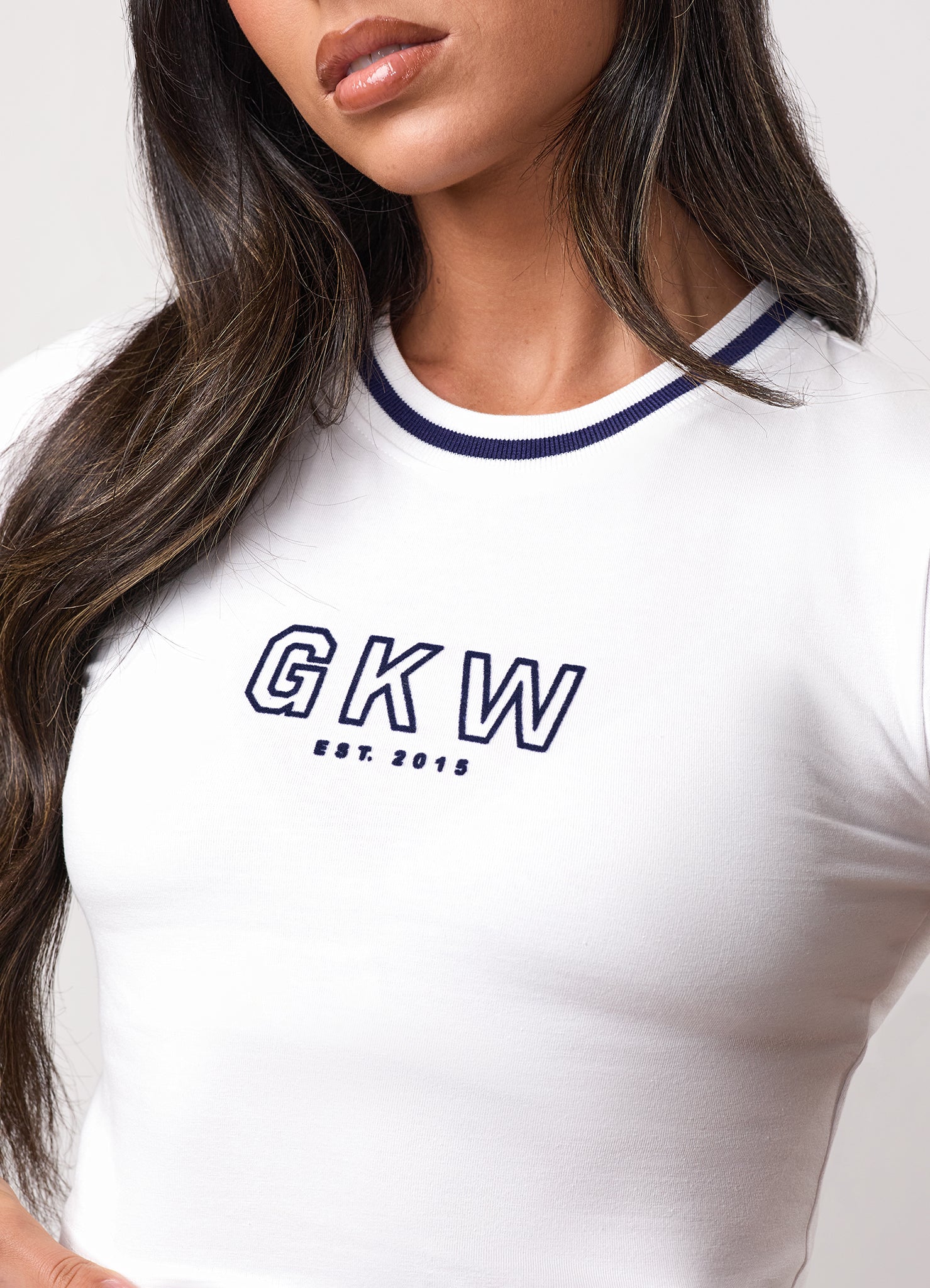 Team GKW Crop Tee With Tipping - White