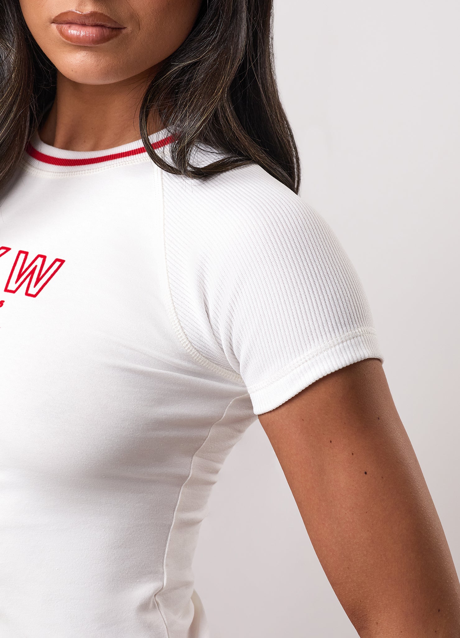 Team GKW Tee With Rib Sleeves - Cream