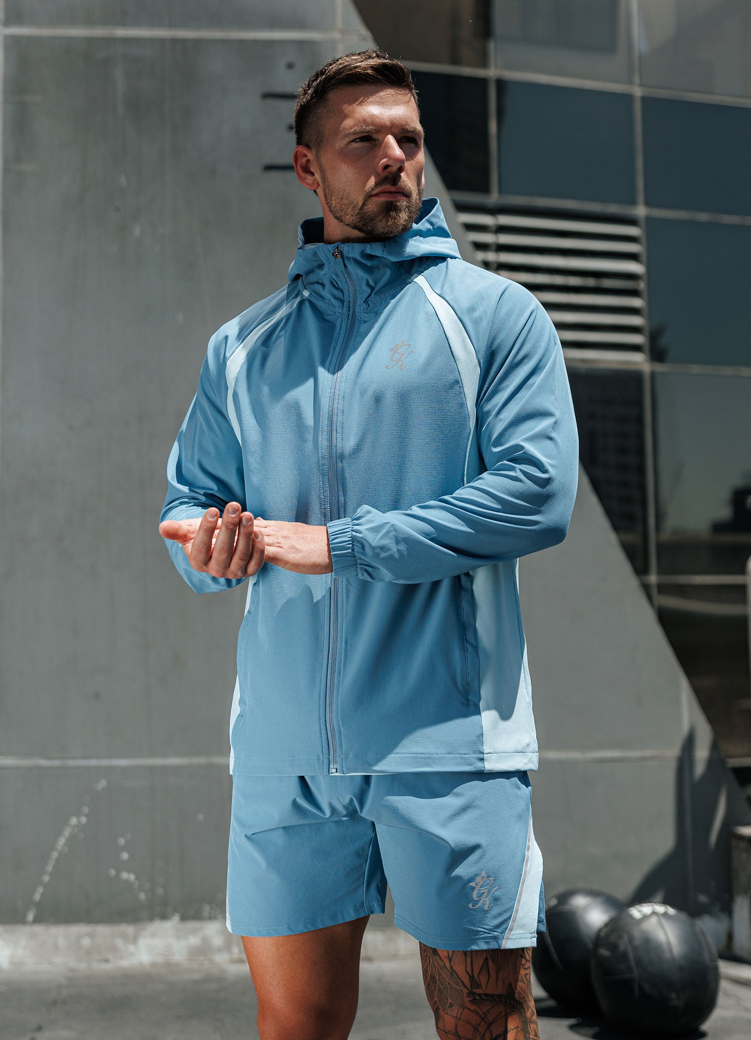 Gym King Flex 2.0 Woven Hood - Iced Aqua/Coastal Blue