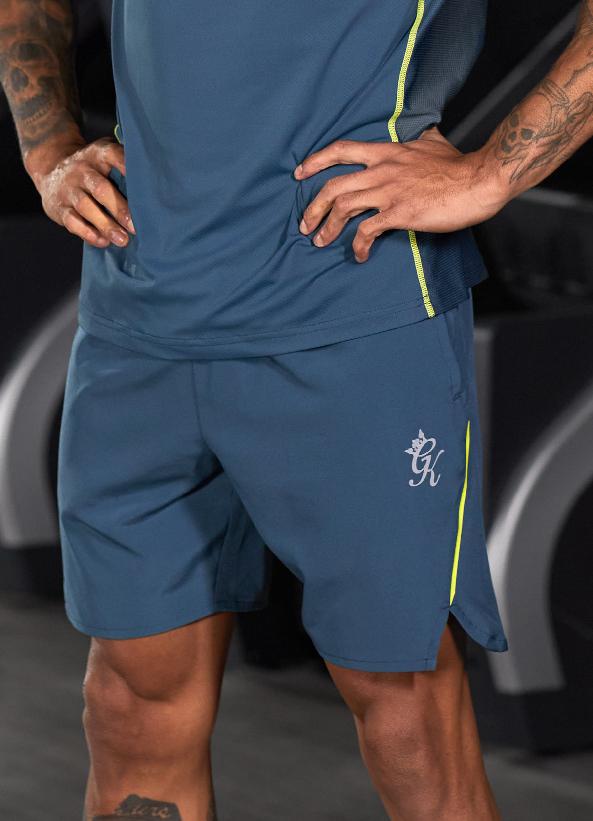 Gym King Flex Short 6" - Twilight Blue/Lime